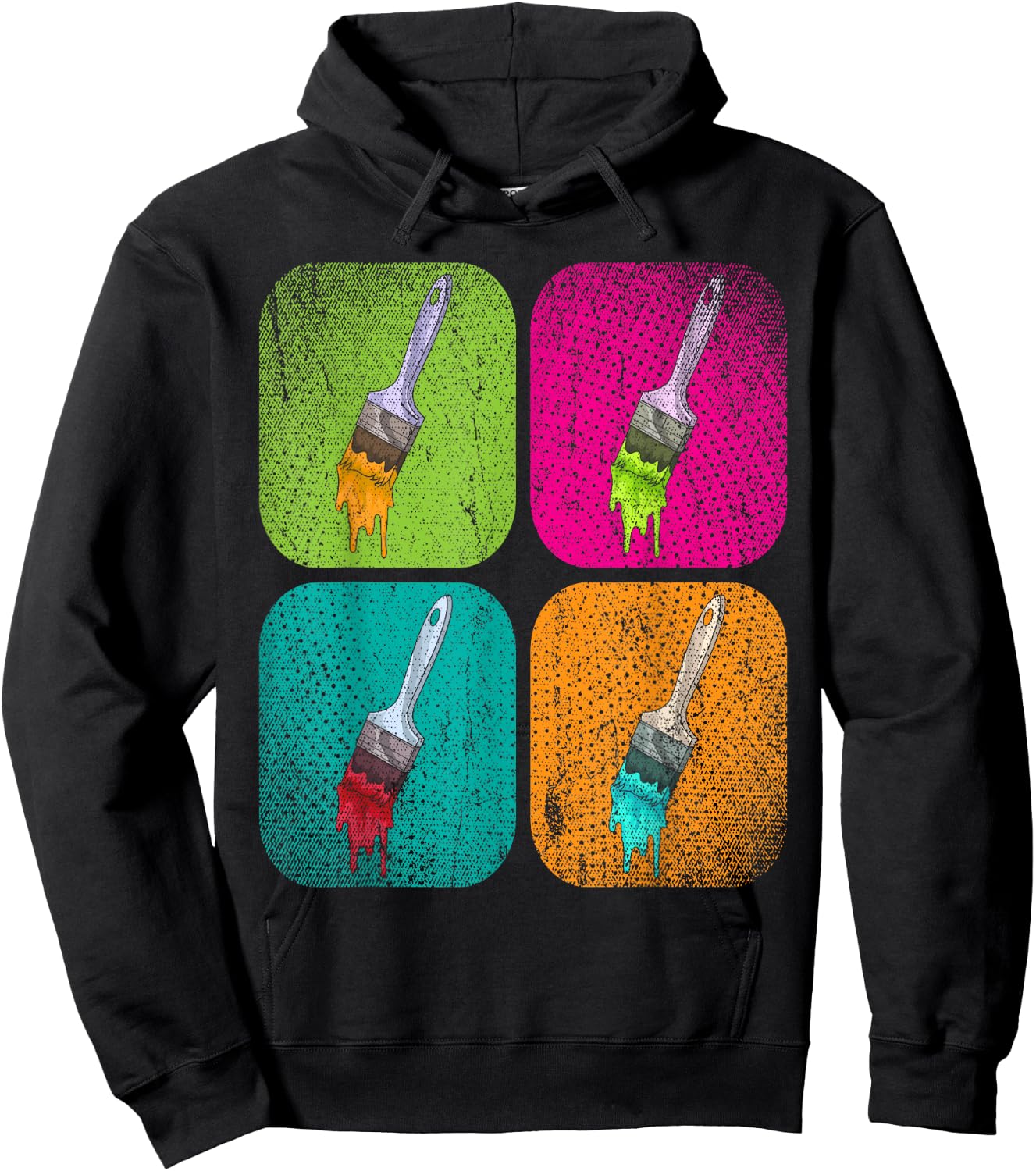 Colorful Paints Art Painting Brush Drawing Pop Art Artist Hoodie - Hoodie | Black