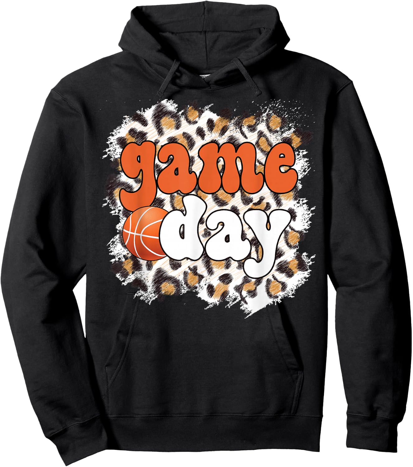 Game Day Leopard Basketball Game Day Hoodie - Hoodie | Black