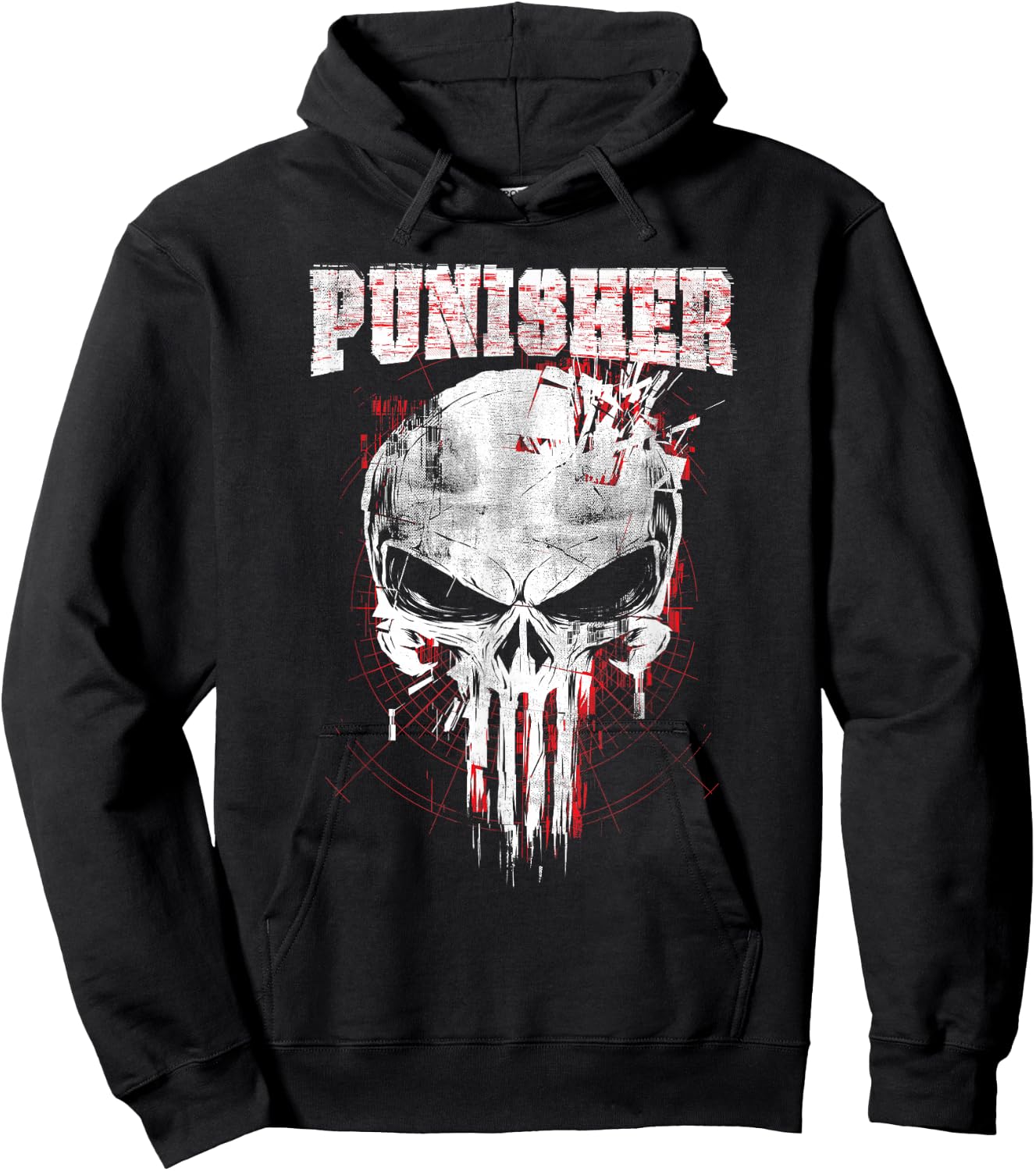 Marvel The Punisher Skull and Logo Hoodie - Hoodie | Black
