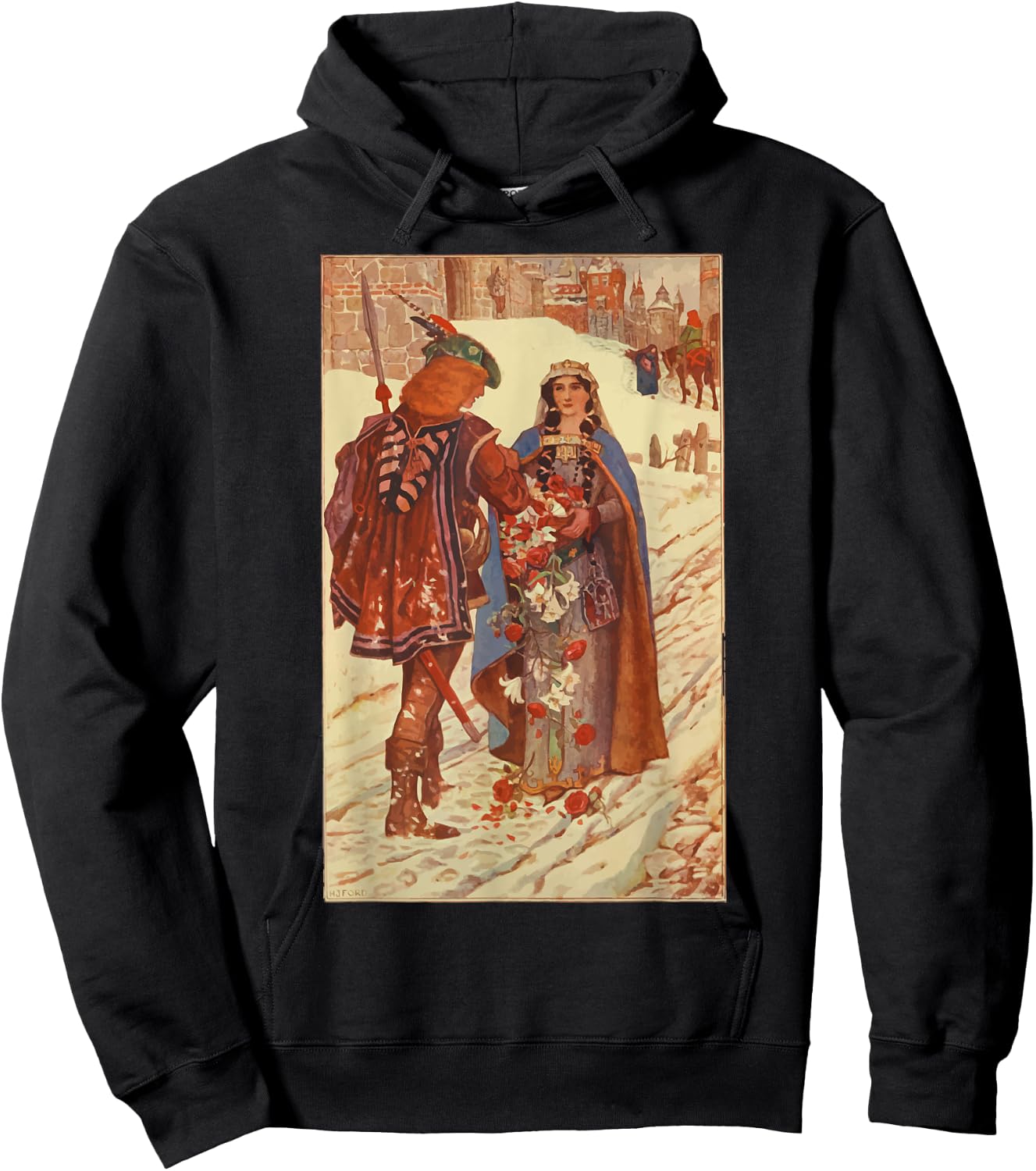 St Elizabeth of Hungary Miracle of the Roses Catholic Saint Hoodie - Hoodie | Black