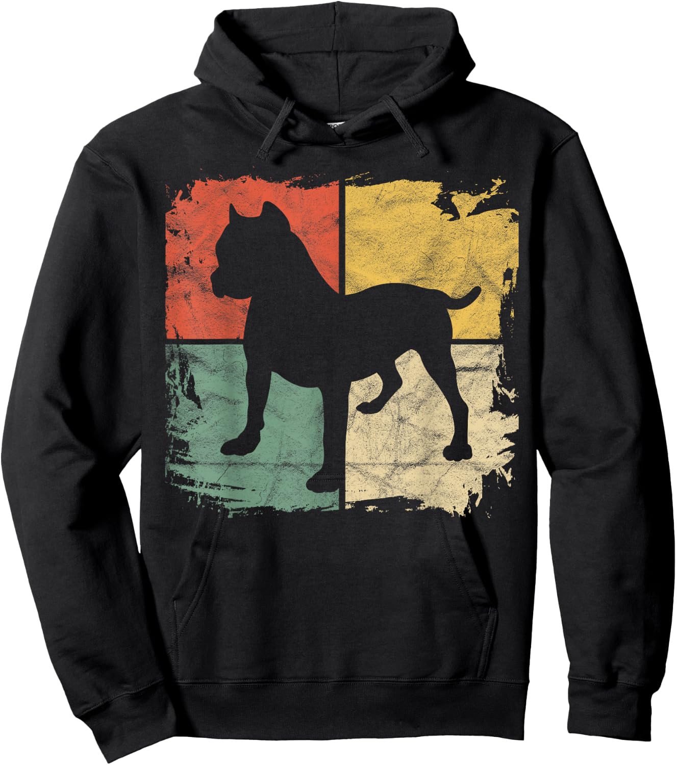 Square Retro Pitbull Owner Gift Dog Lover Pit bull Parents Hoodie - Hoodie | Black