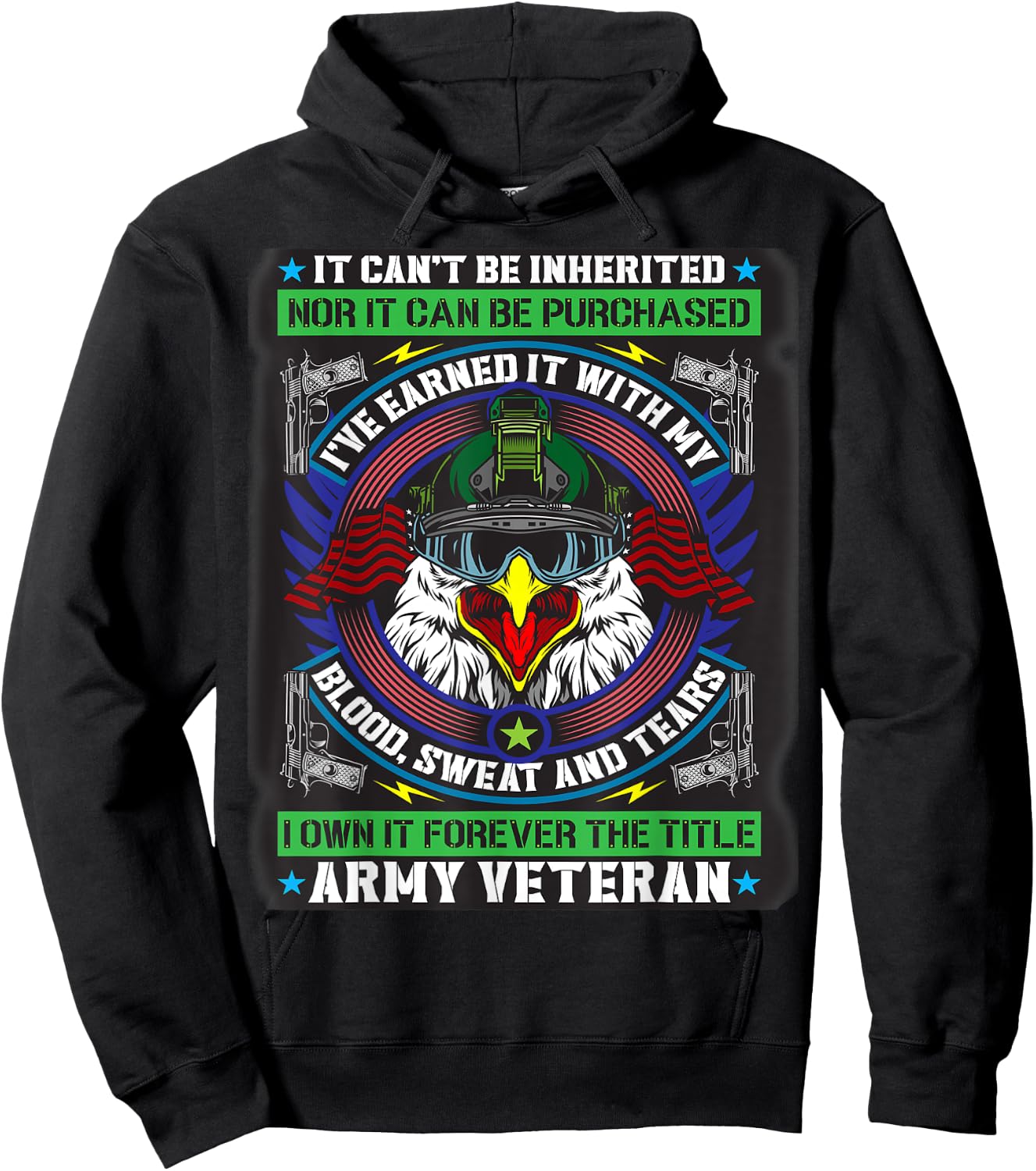 It Can't Be Inherited I've Earned It, Title Army Veteran Hoodie - Hoodie | Black
