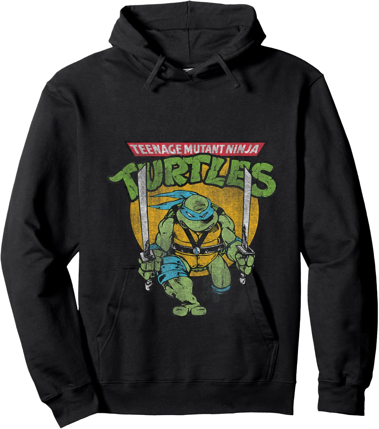 TMNT Ninja Turtles Leonardo Action Shot Hoodie - Hoodie | Black
