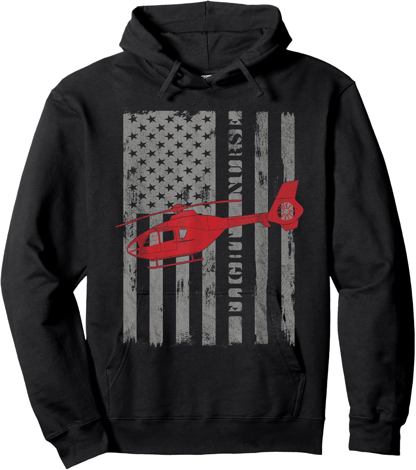American Flag Flight Nurse Gift Hoodie - Hoodie | Black