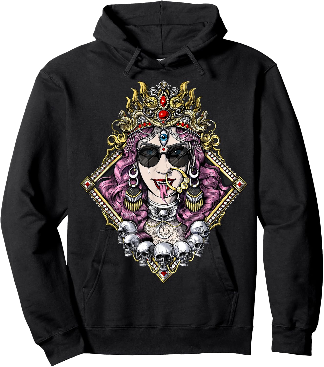 Kali Hindu Goddess Gothic Goth Hinduism Spiritual Mythology Hoodie - Hoodie | Black