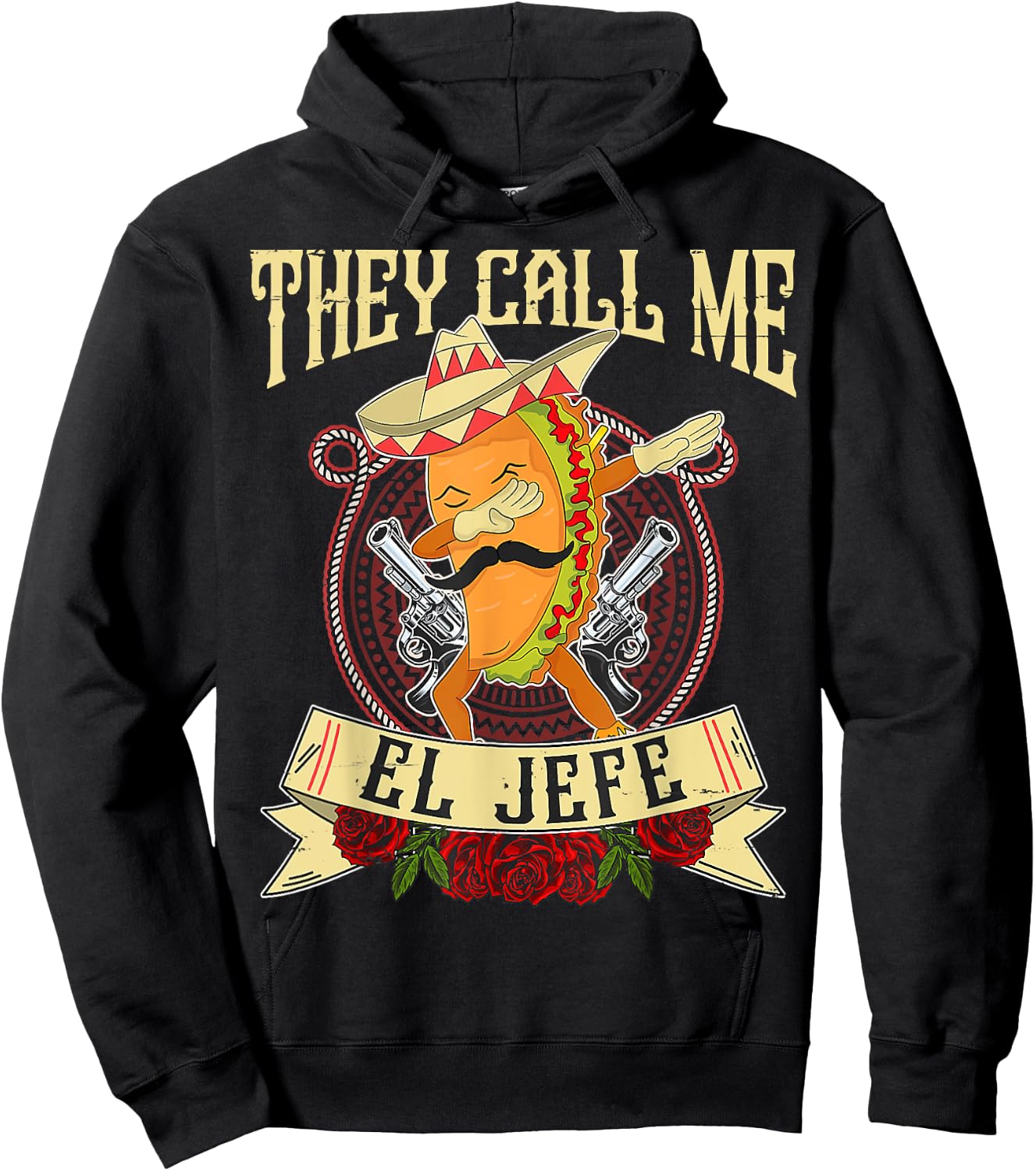 They Call Me El Jefe Gift Spanish Mexican Boss Taco Dabbing Hoodie - Hoodie | Black