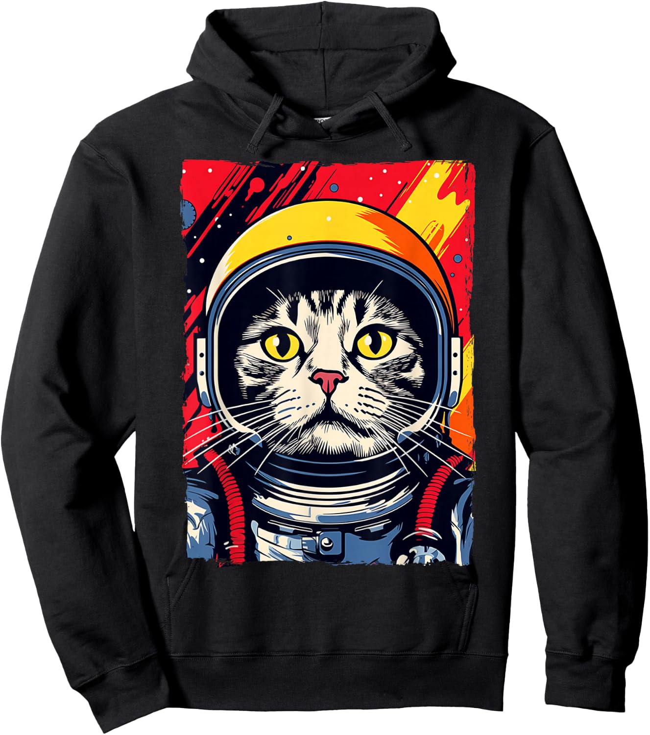 Astronaut Cat Shirt Kids Space Cat Astronaut Cat Mom Cat Dad Hoodie - Hoodie | Black