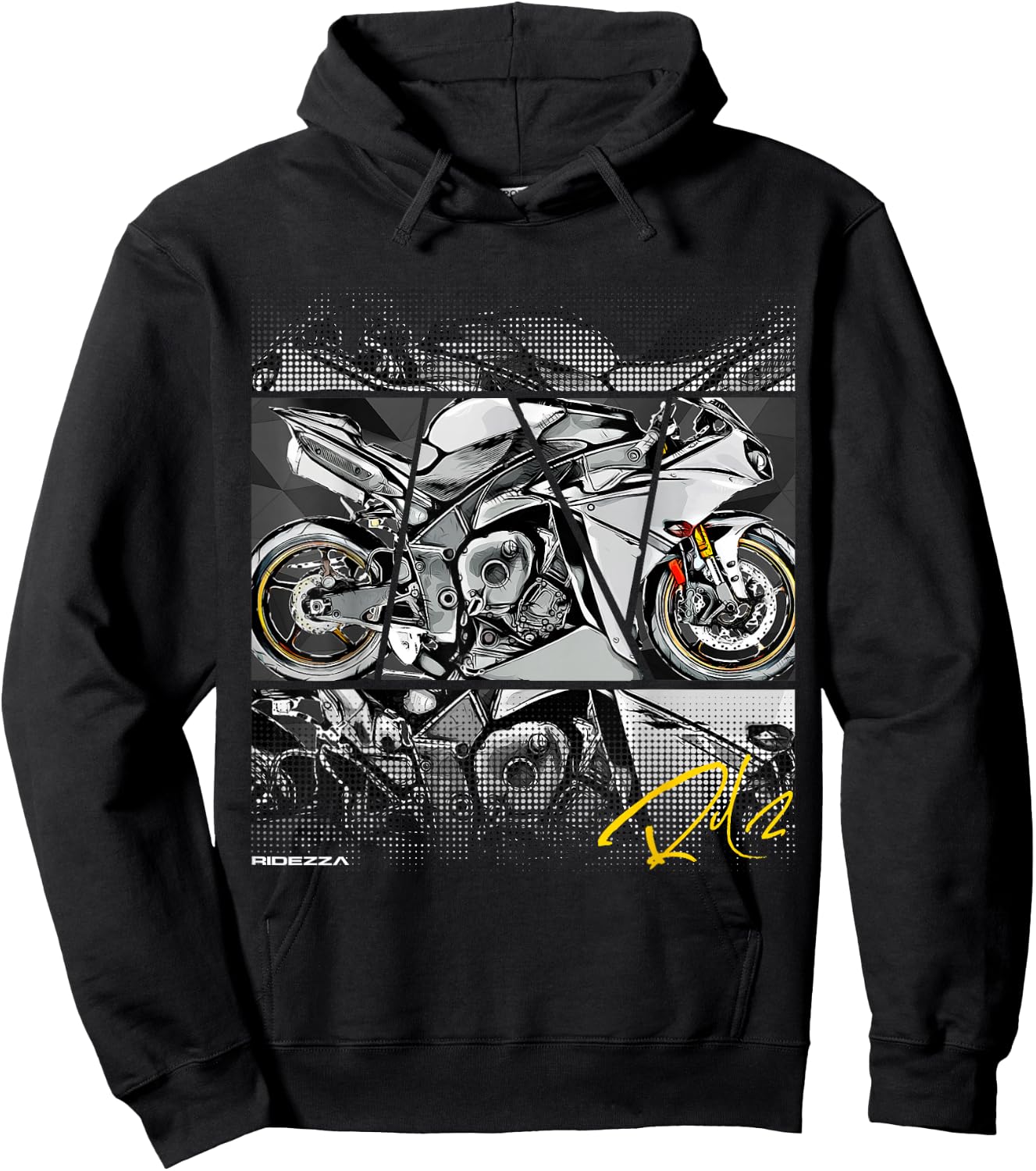 Ridezza Motorcycle YZF R1 Designed by Motorcyclist Hoodie - Hoodie | Black