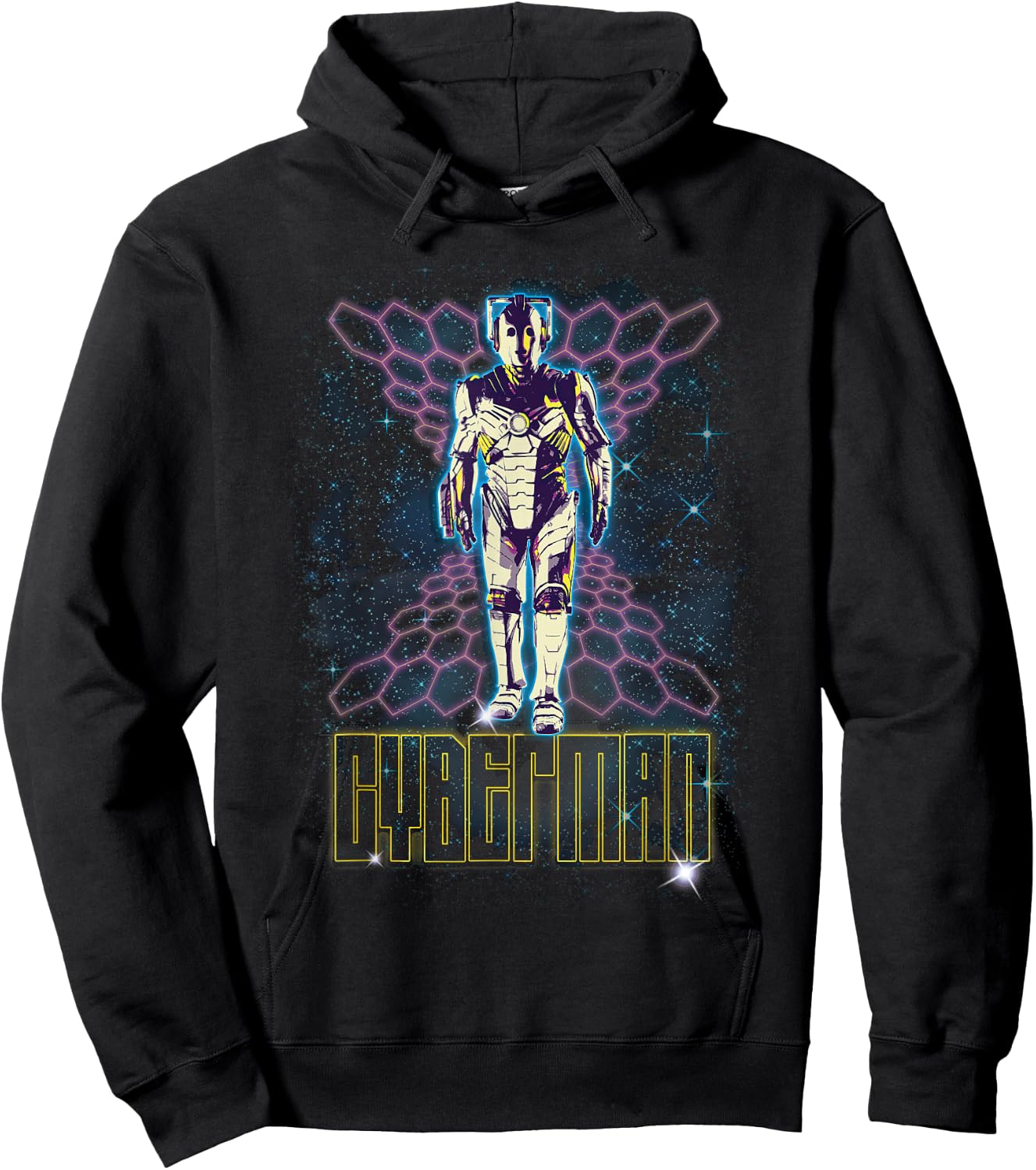 80s Cyberman Retro Futuristic Cyber Sci-Fi Fan Hoodie - Hoodie | Black