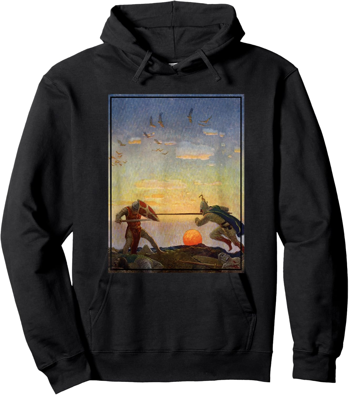 Sir Mordred and King Arthur Fighting (1922) Hoodie - Hoodie | Black