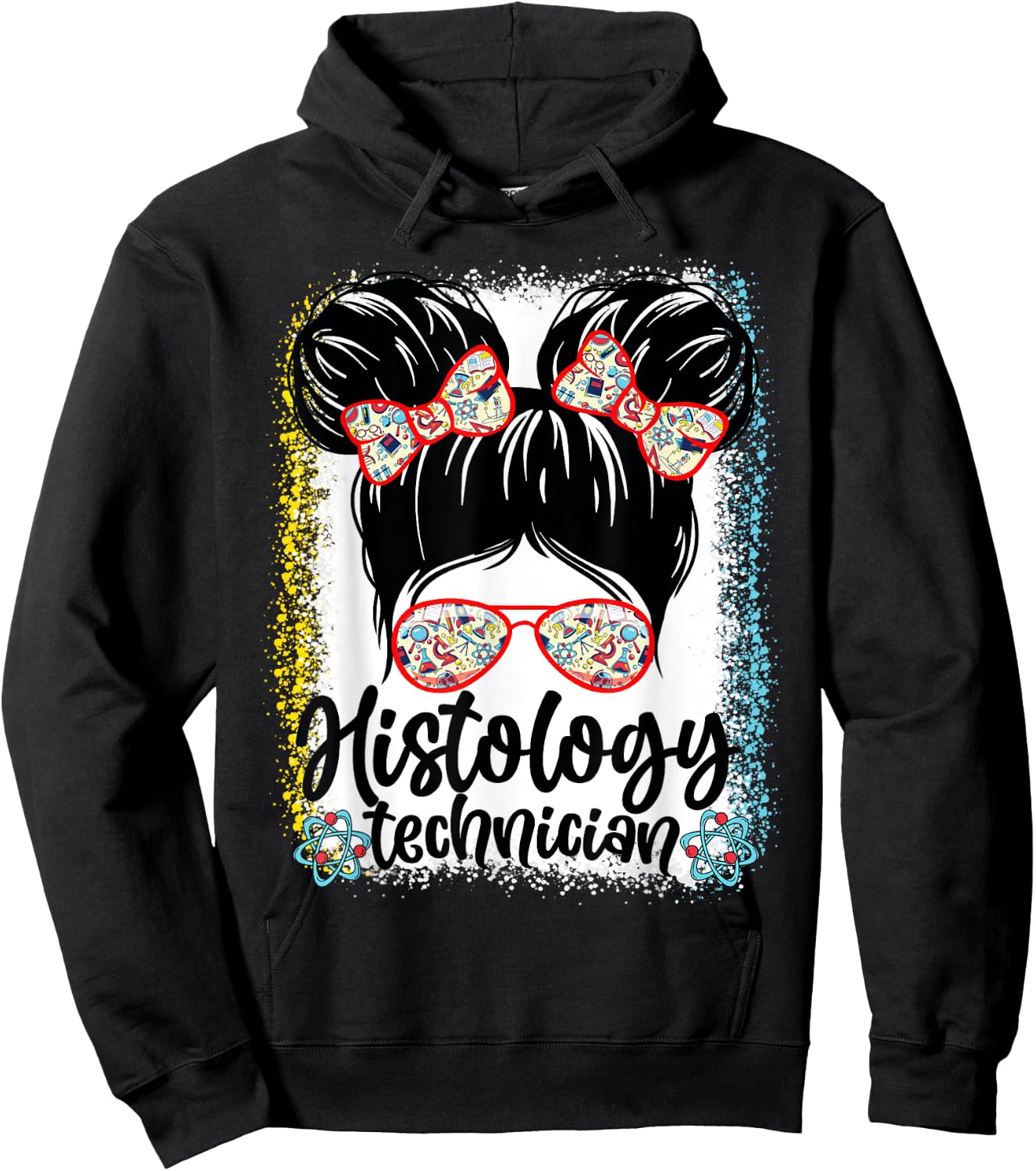 Messy Bun Histology Technician Lab Week 2024 Laboratory Tech Hoodie - Hoodie | Black