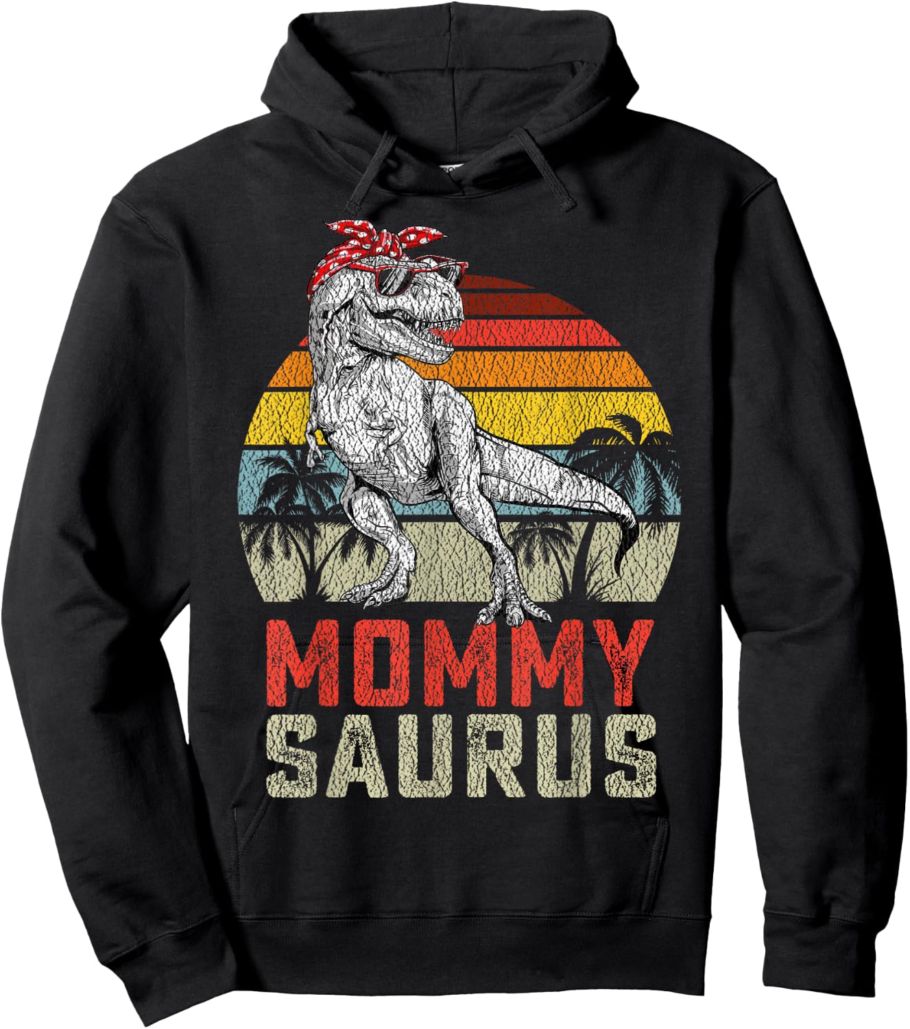 Mommysaurus T Rex Dinosaur Mommy Saurus Family Matching Hoodie - Hoodie | Black