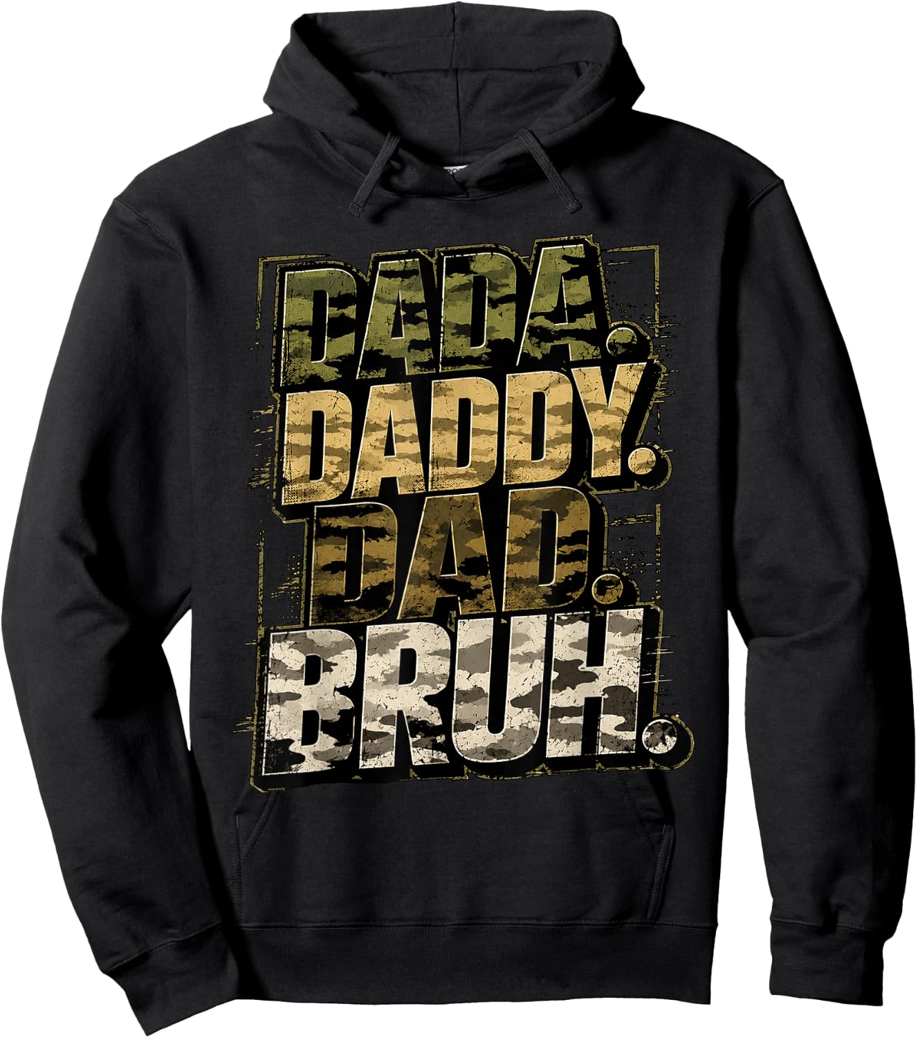 Funny Dad Camo Military Papa Gifts Birthday Husband Father's Hoodie - Hoodie | Black