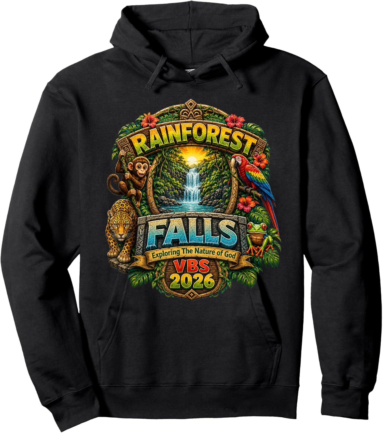 VBS 2026 Rainforest.Falls Exploring The Nature of God.Outfit Hoodie - Hoodie | Black