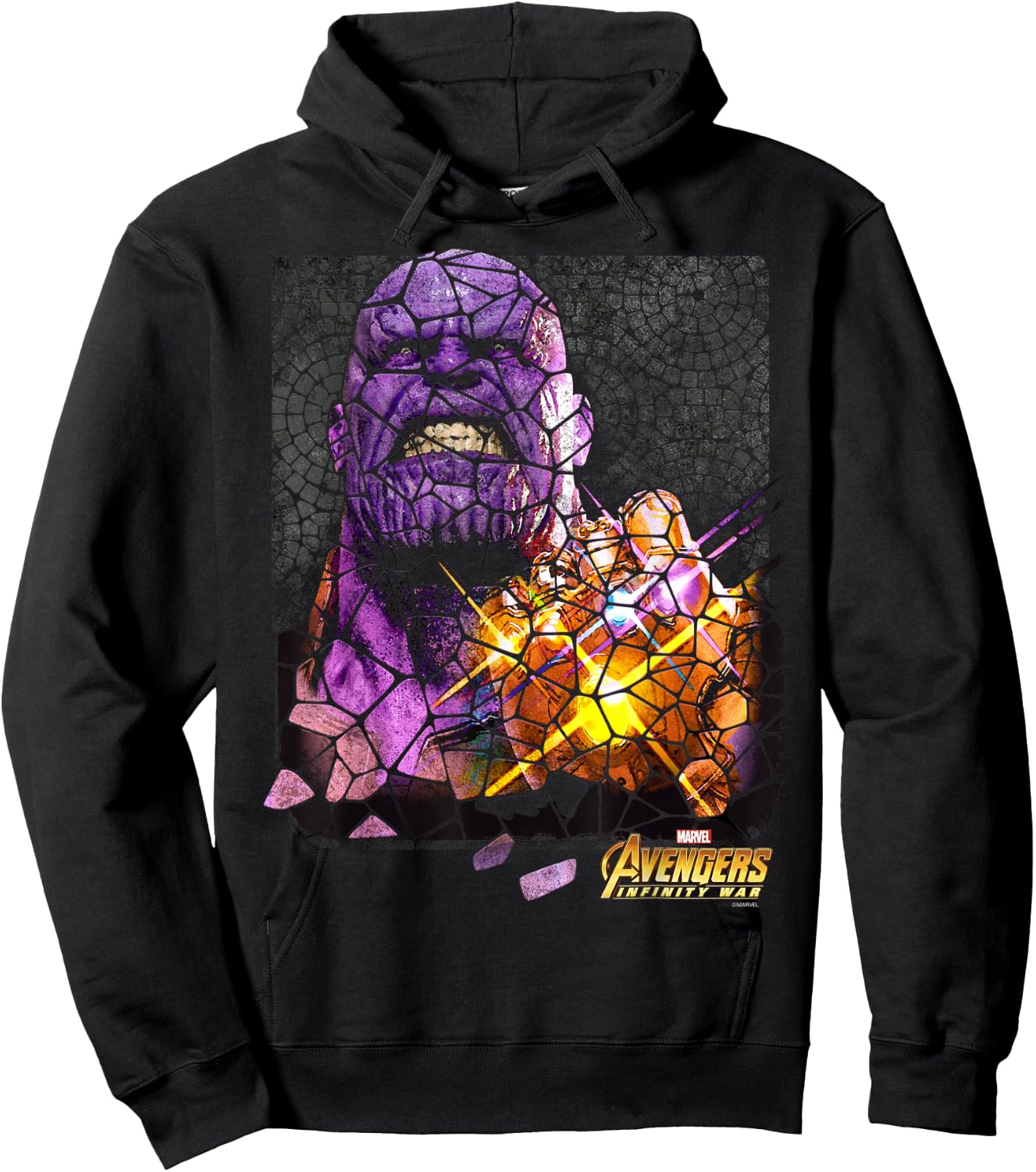 Marvel Infinity War Thanos Stained Glass Graphic Hoodie - Hoodie | Black