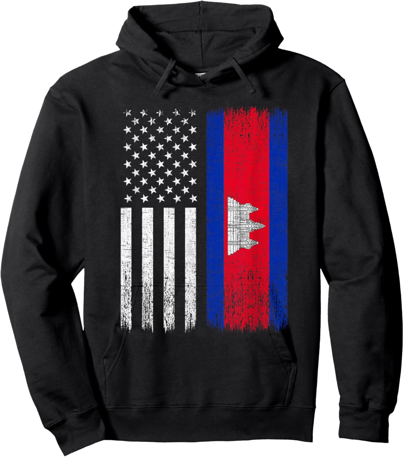 Cambodian American Flag, funny khmer cambodian Hoodie - Hoodie | Black