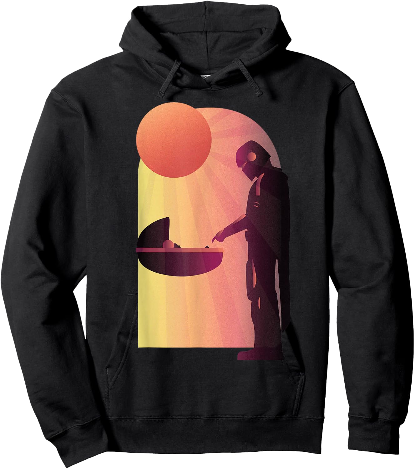Star Wars The Mandalorian The Child Discovery Silhouette Hoodie - Hoodie | Black