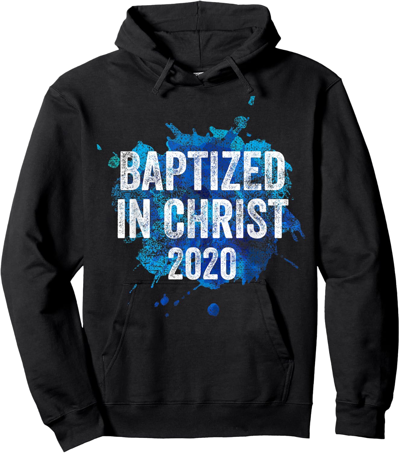 Baptized in Christ 2020 Baptism Church Christian Cross Jesus Hoodie - Hoodie | Black