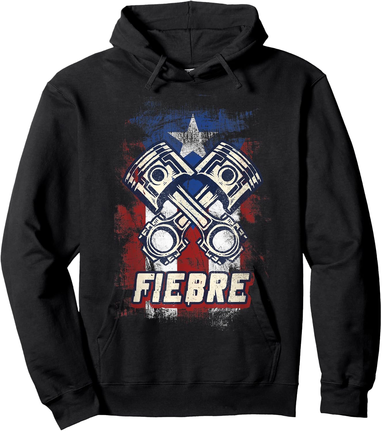 Puerto Rico Racing Flag Fiebre Race car Camisa Para Hombre Hoodie - Hoodie | Black
