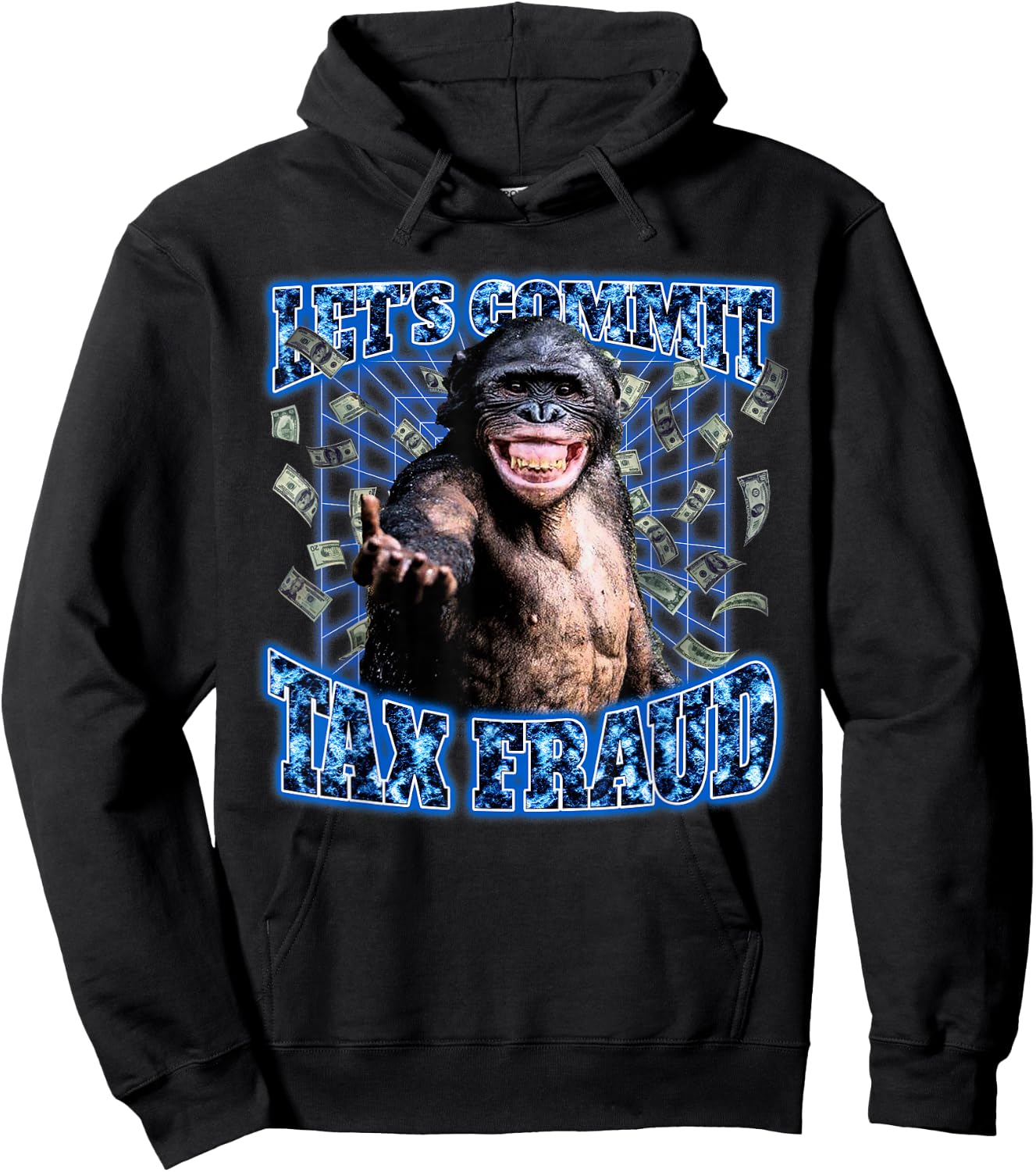 Let's Commit Tax Fraud Vintage Bootleg Rap 90s Monkey Hoodie - Hoodie | Black