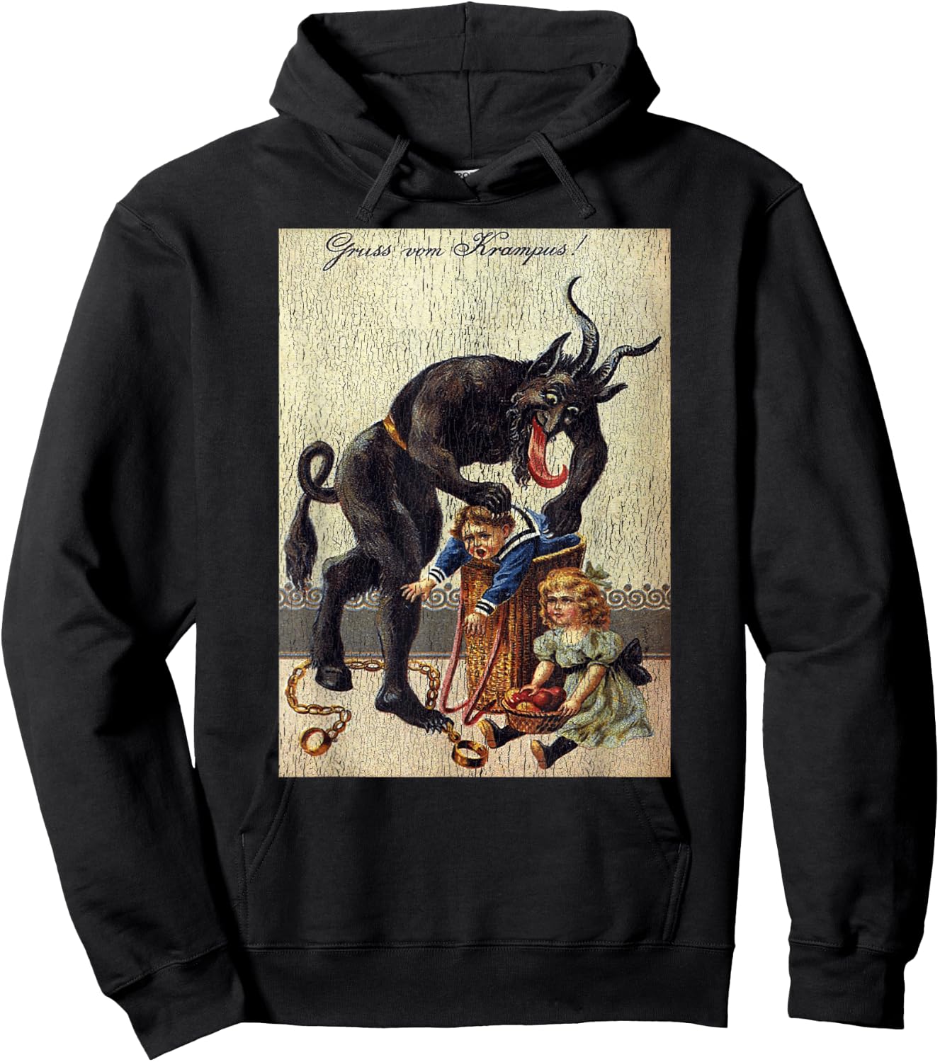 Gruss Vom Krampus Horror Christmas Art Creepy Evil Santa Fun Hoodie - Hoodie | Black