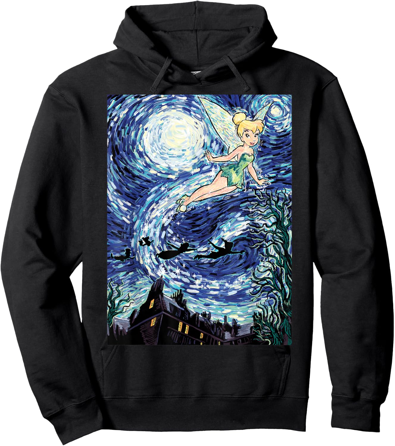 Disney Peter Pan Tinker Bell Starry Night Portrait Hoodie - Hoodie | Black