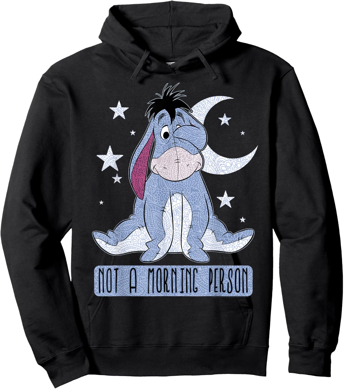 Disney Winnie The Pooh Eeyore Not A Morning Person Short Sleeve Hoodie - Hoodie | Black