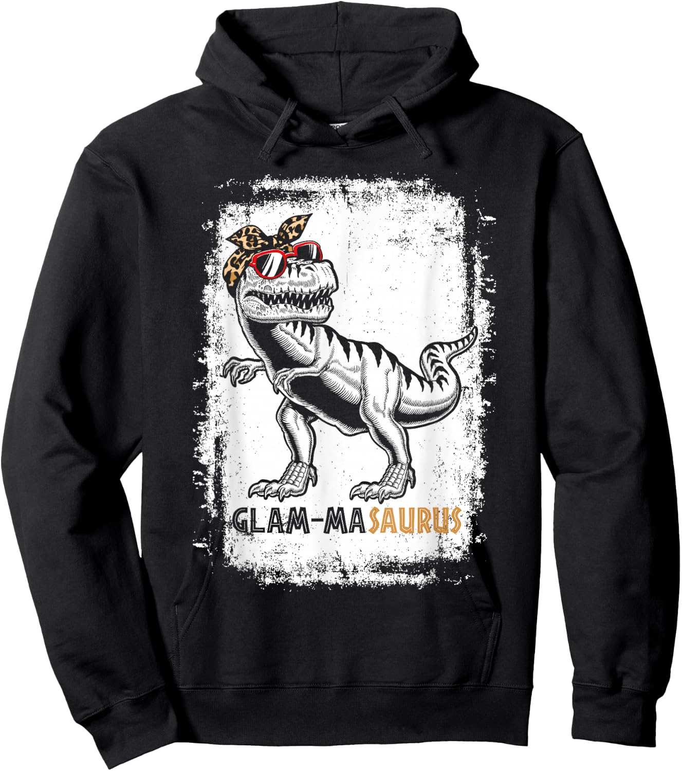 Glam-masaurus Rex Grandma Dinosaur T-Rex Glam-ma Saurus Hoodie - Hoodie | Black