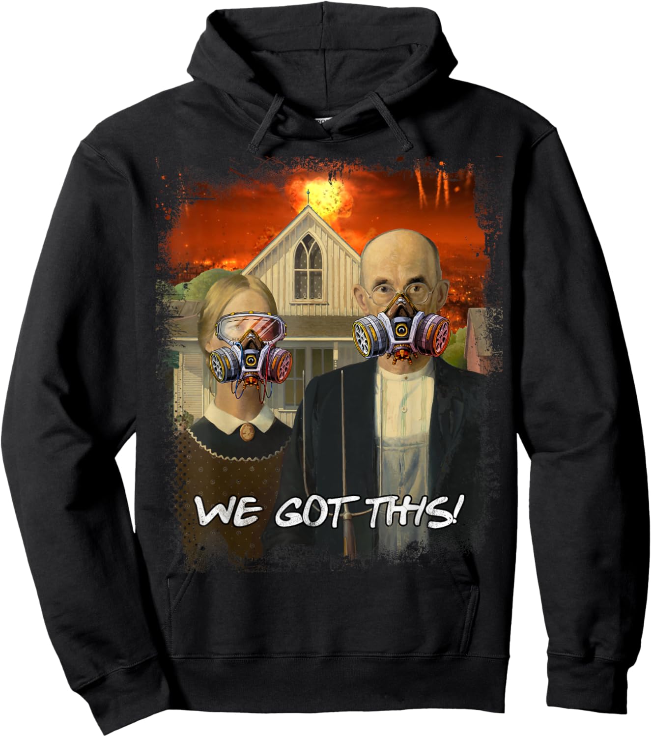 Preppers Gifts American Gothic Parody Doomsday Survival Gear Hoodie - Hoodie | Black