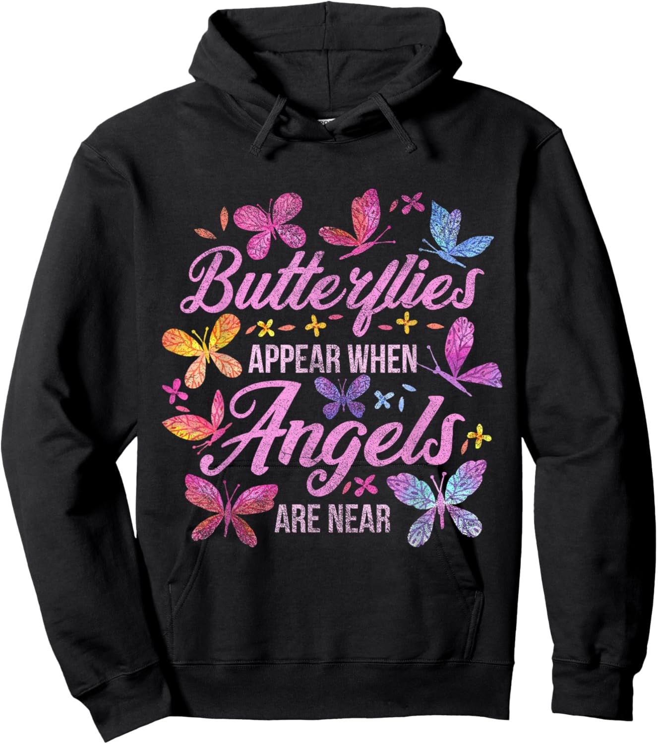 Butterflies Appear When Angels are Near Butterfly Hoodie - Hoodie | Black