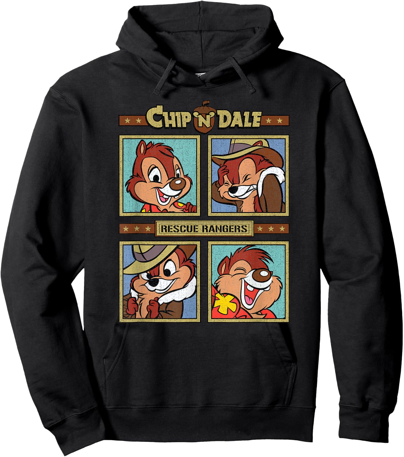 Chip 'N Dale Rescue Rangers - Rescue Rangers Squares Hoodie - Hoodie | Black