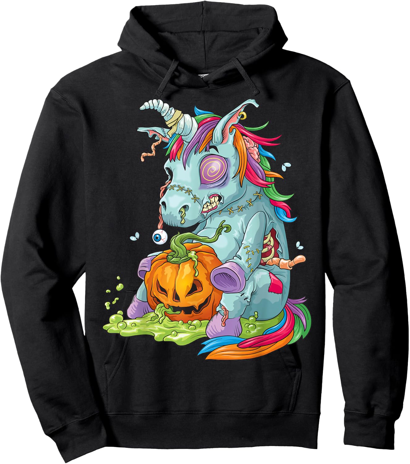 Zombie Unicorn Shirt - Undead Zombiecorn Halloween Costume Hoodie - Hoodie | Black