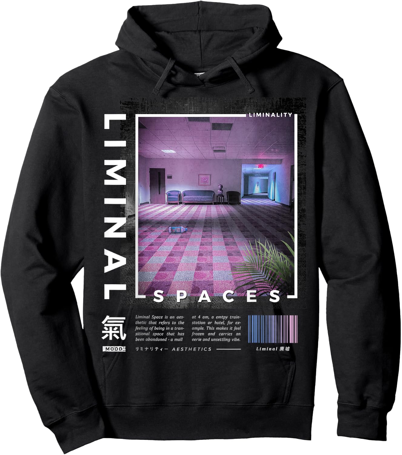 Liminal Spaces, Vaporwave, Retro Hoodie - Hoodie | Black