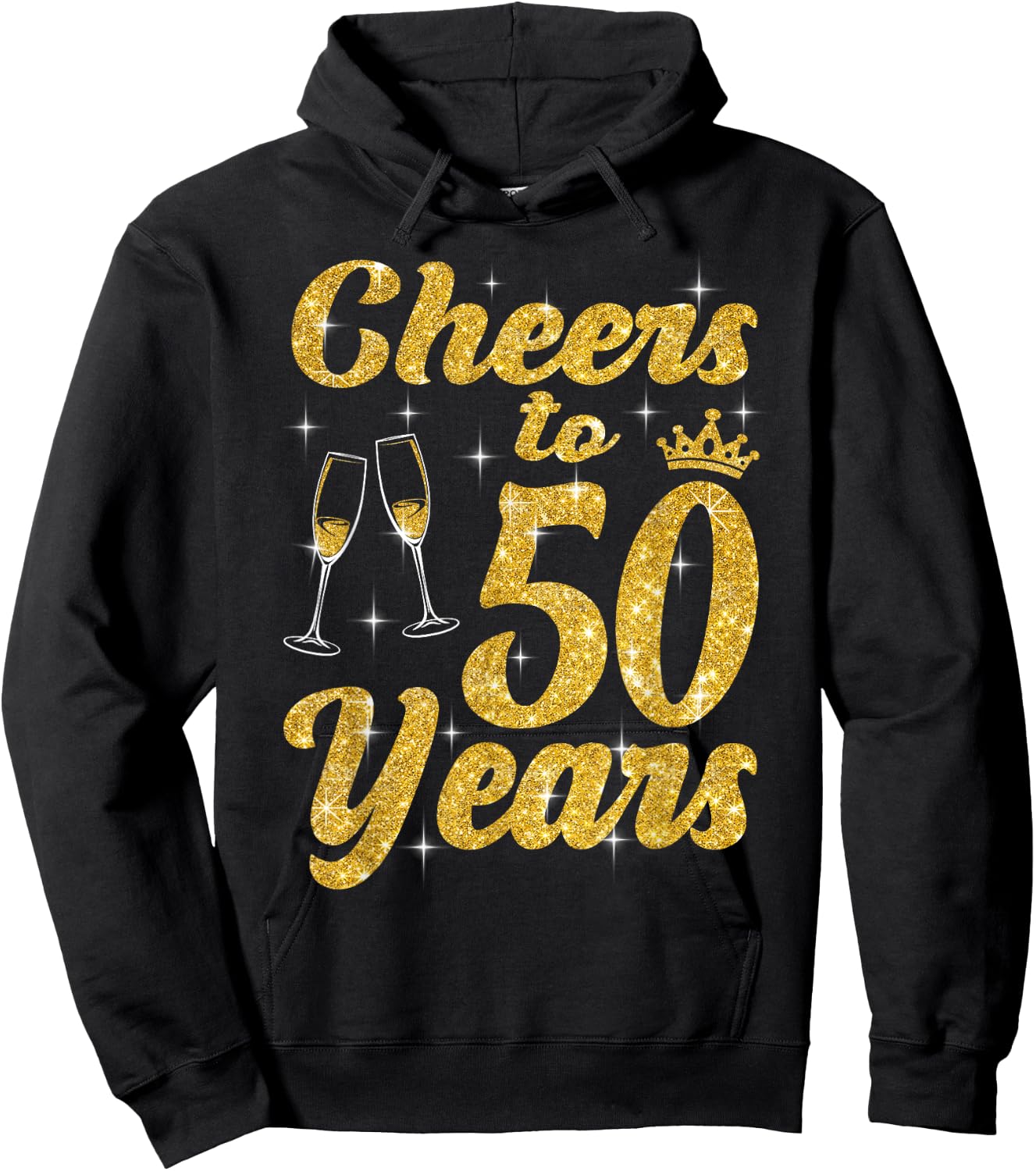 Cheers To 50 Years Old Queen Cute 50th Birthday Party Women Hoodie - Hoodie | Black