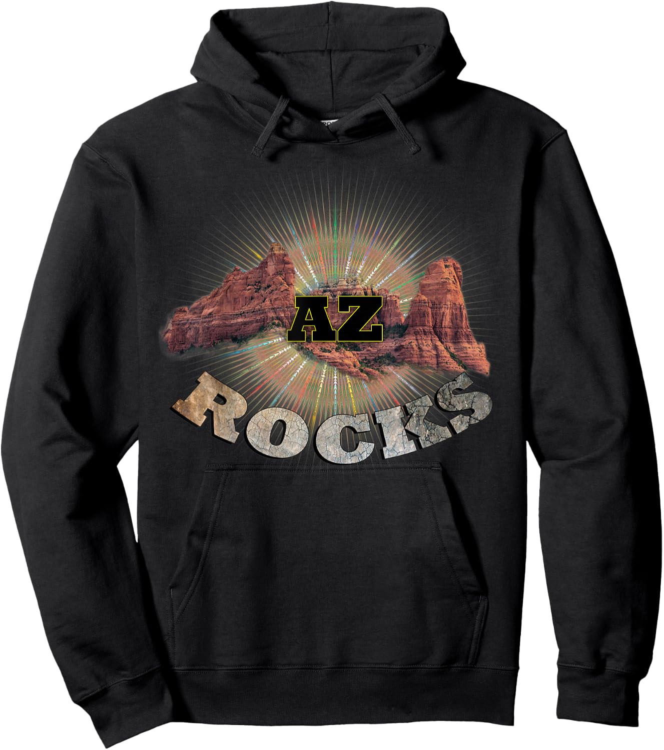 Backpacking Phoenix AZ Rocks Design Mountain Hiking Hoodie - Hoodie | Black