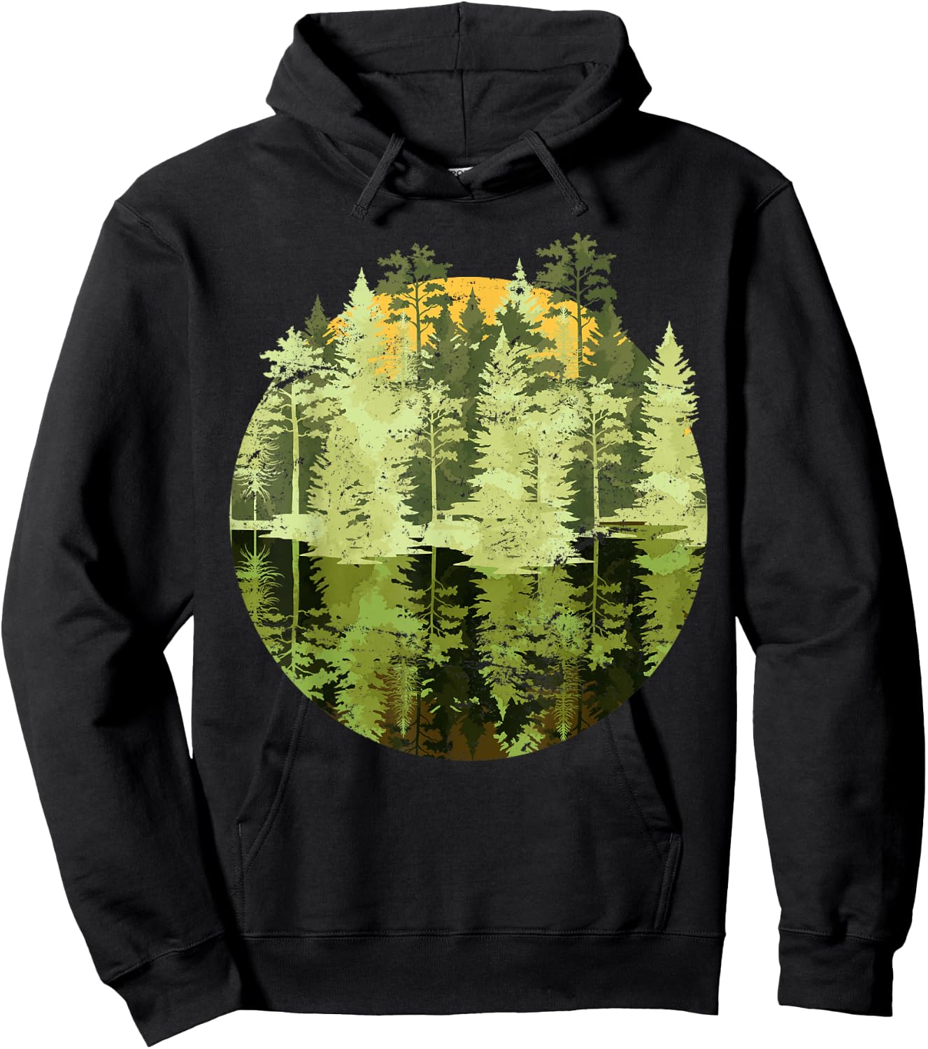 Nature Trees Reflection Outdoor Wildlife Forest Hoodie - Hoodie | Black