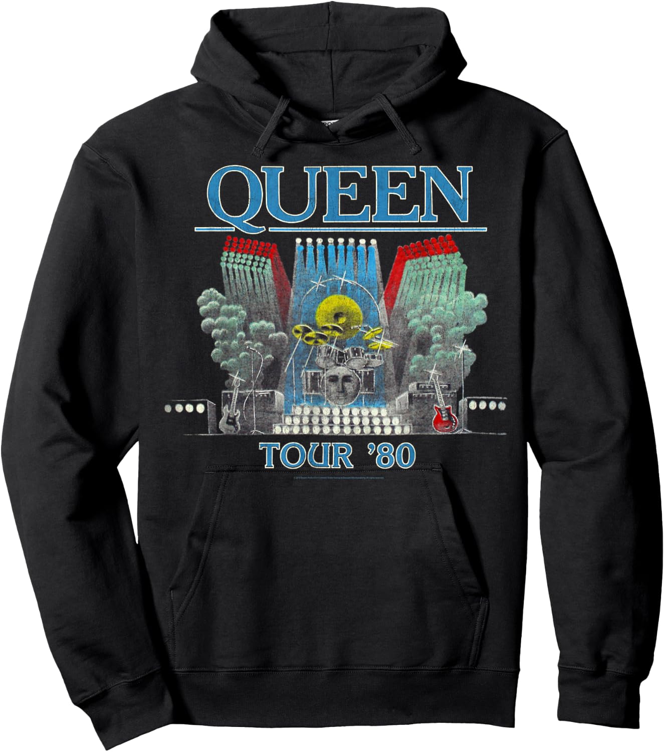 Queen Official Tour 80 Hoodie - Hoodie | Black