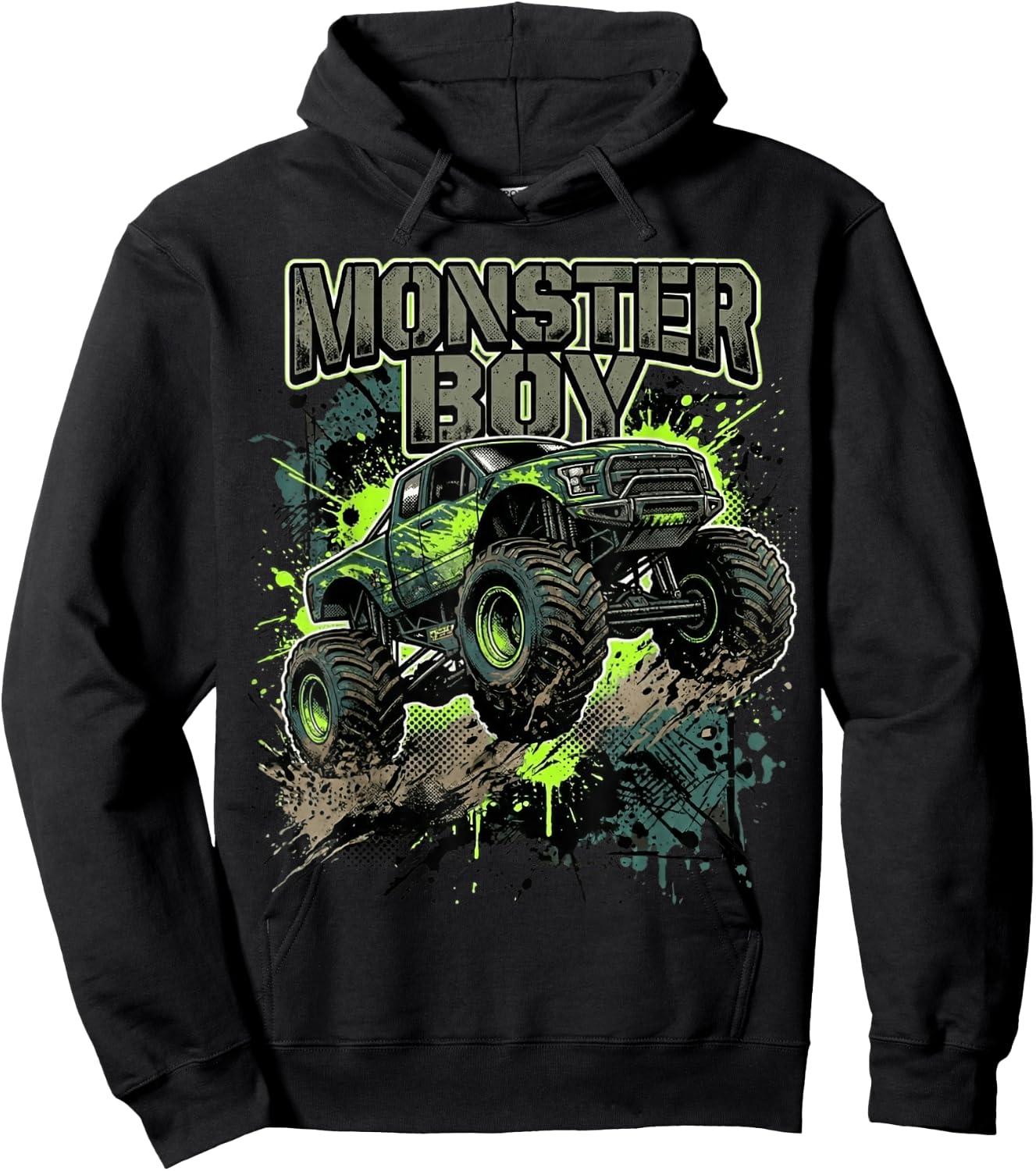 Monster Truck Boy Family Matching Hoodie - Hoodie | Black