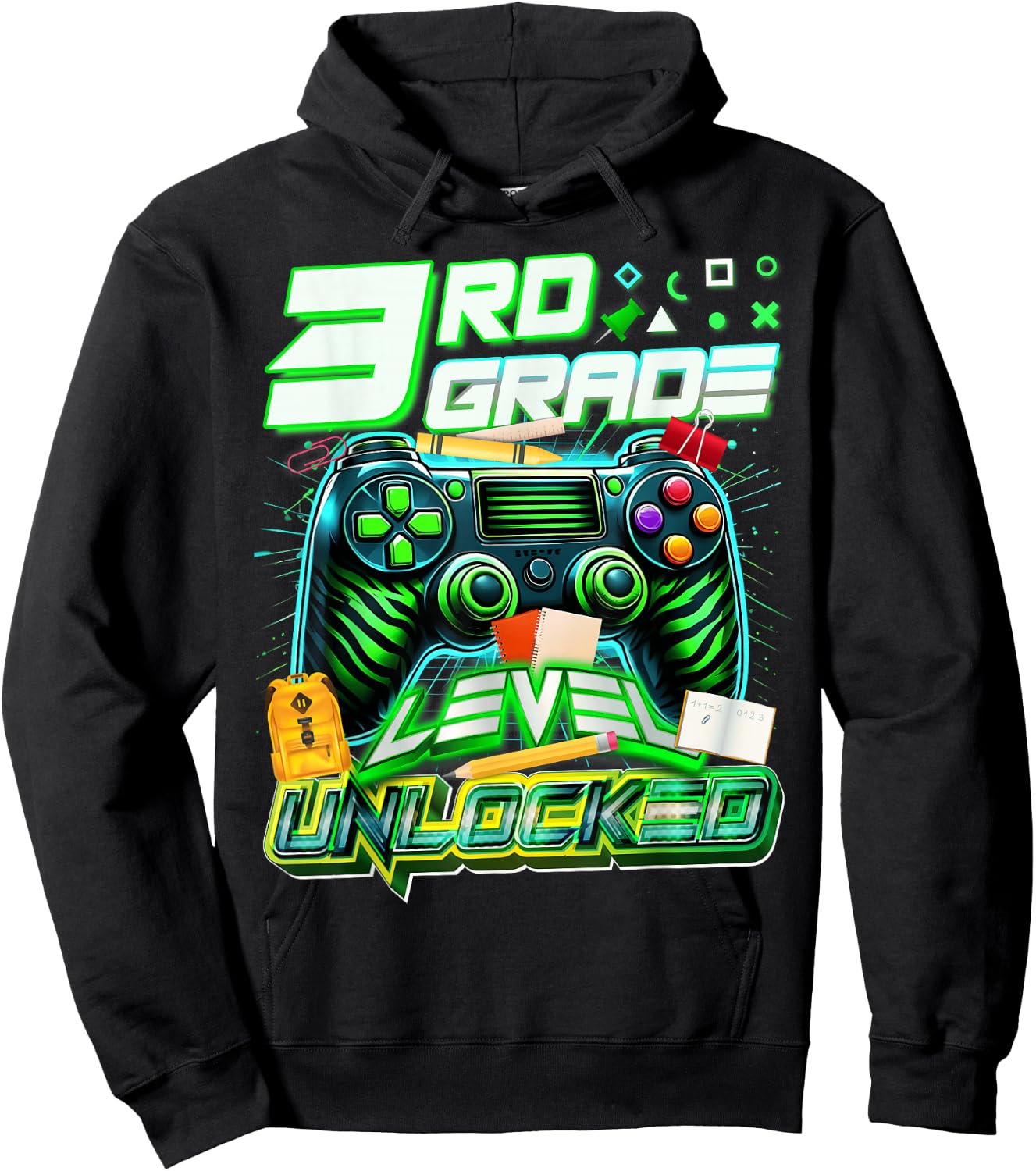 Back To School 3rd Grade Level Unlocked Gamer First Day Hoodie - Hoodie | Black