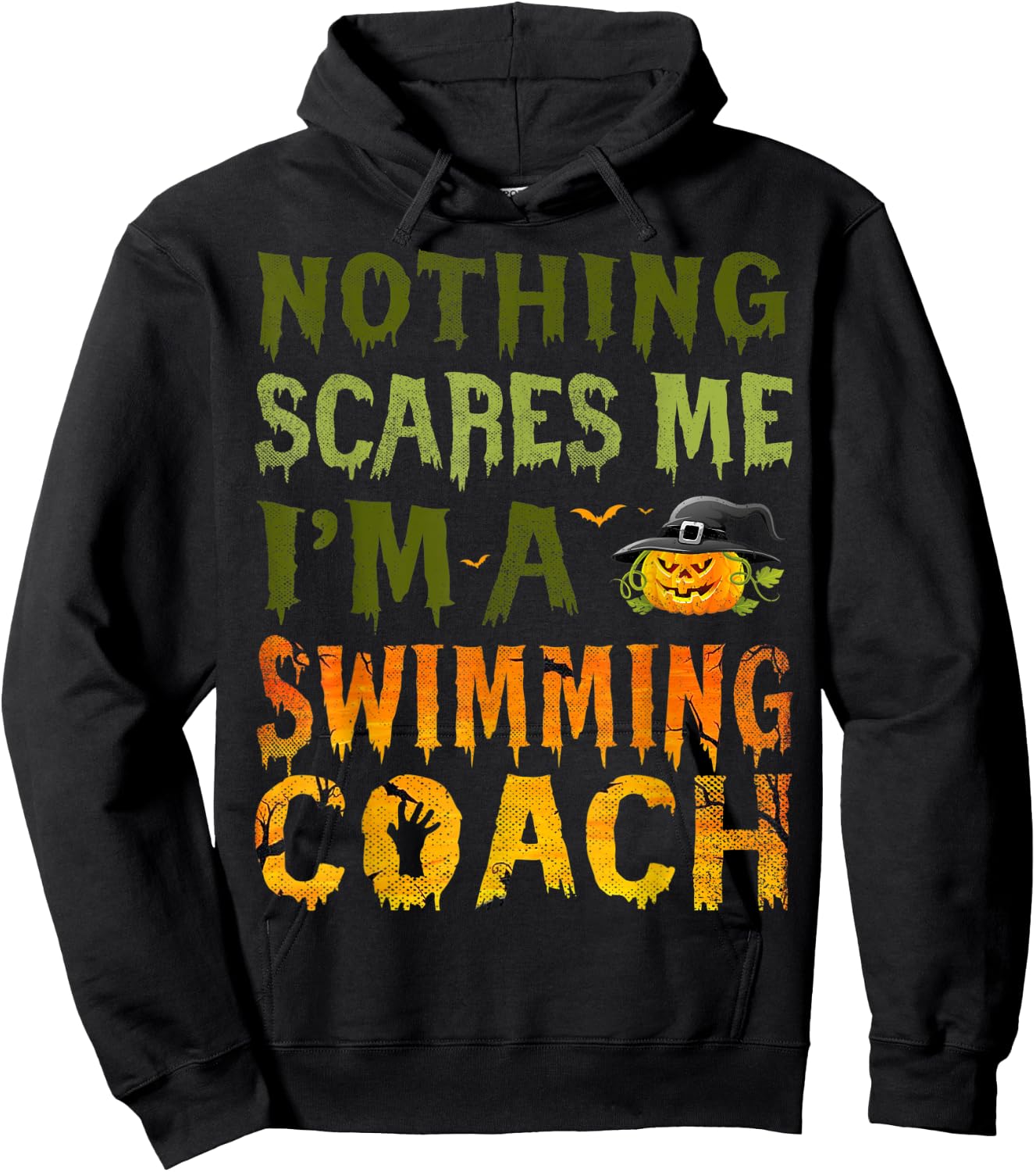 Nothing Scares Me I'm A Swimming Coach Halloween Costume Hoodie - Hoodie | Black