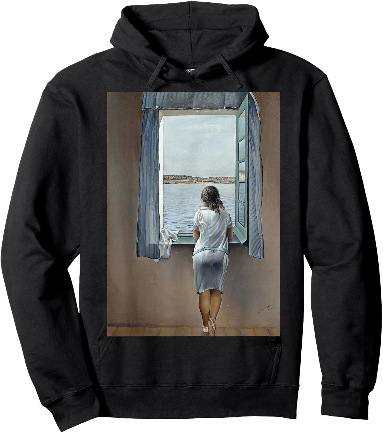 Young Woman at a window by Dali Hoodie - Hoodie | Black