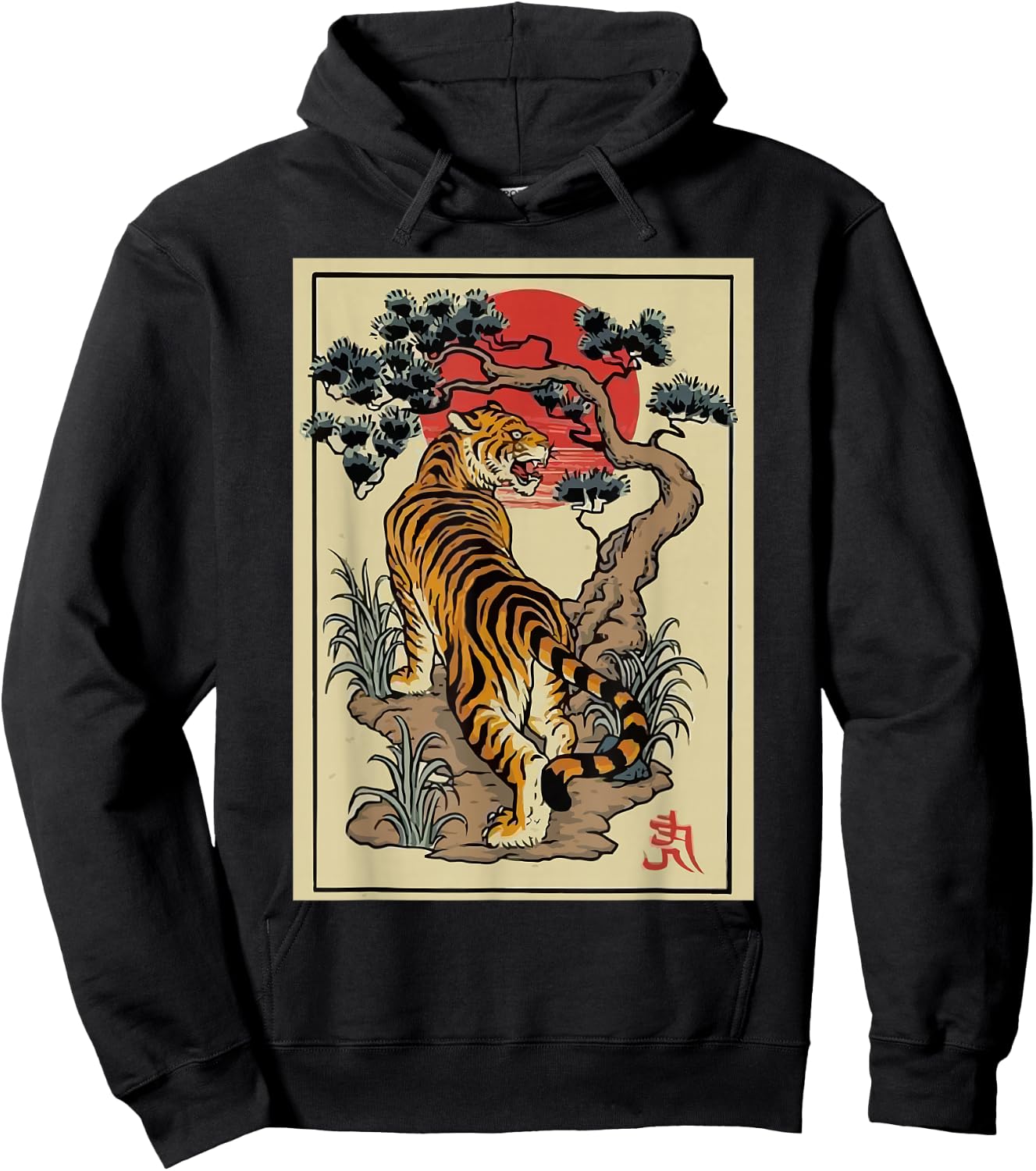 Tattoo Style Traditional Japanese Tiger Hoodie - Hoodie | Black