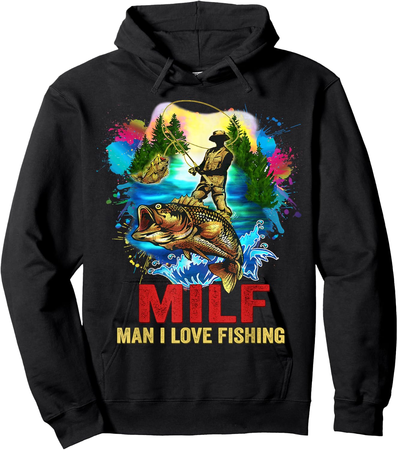 Funny Fishing Milf Shirt Man I Love Hoodie - Hoodie | Black