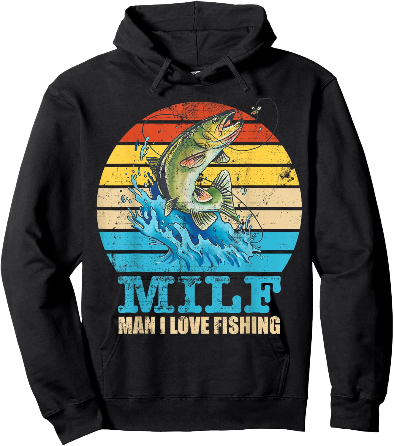 MILF-Man I Love Fishing Funny Saying Fishermen Men Women Hoodie - Hoodie | Black