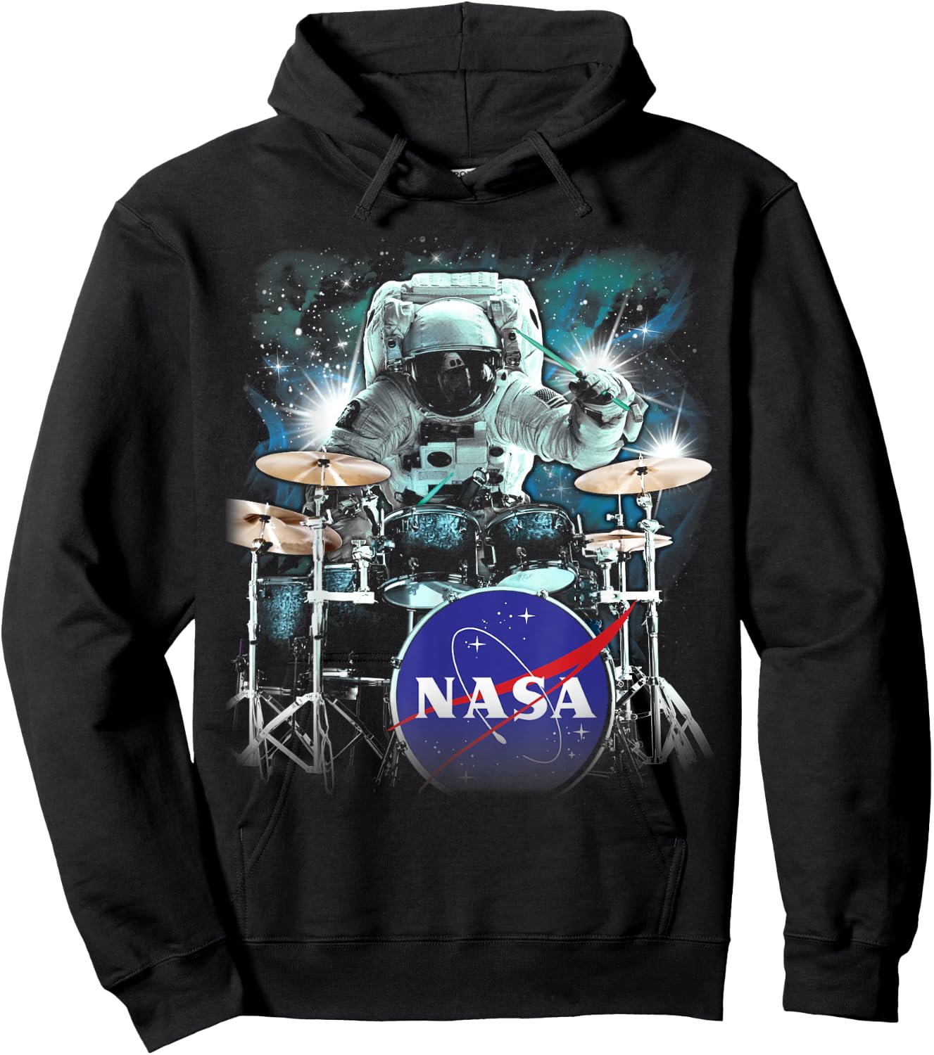 NASA Astronaut Drum Solo In Space Hoodie - Hoodie | Black