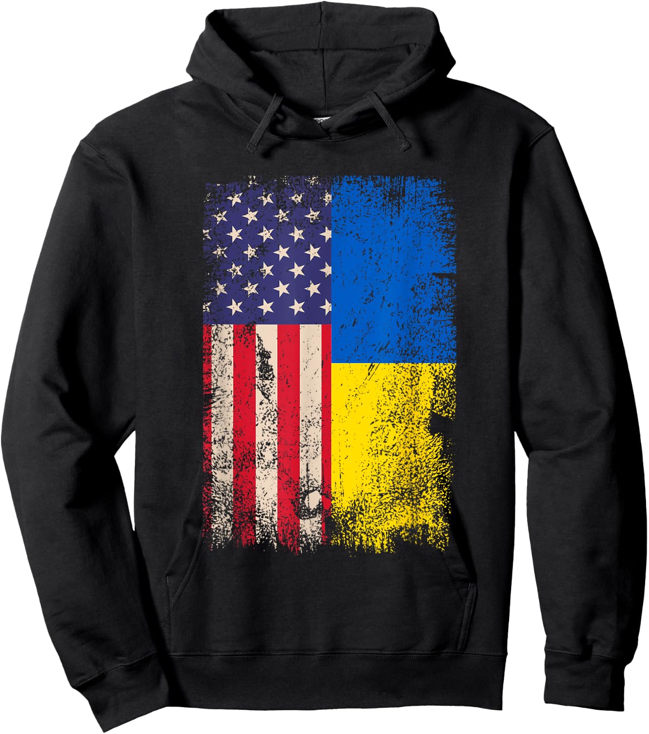 Ukrainian American Flag Ukraine USA Roots Women Men Hoodie - Hoodie | Black