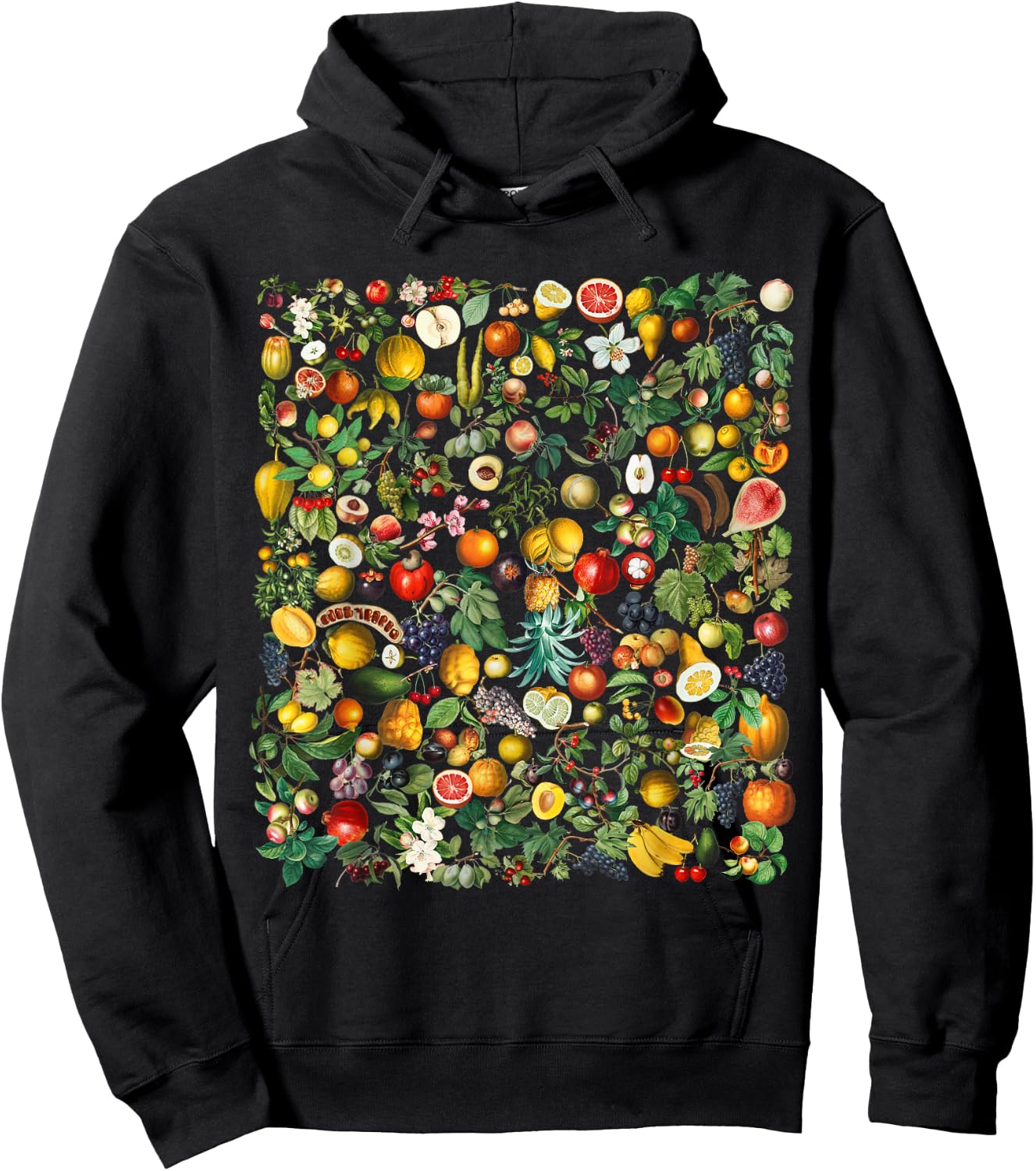 Botanical Fruit and Vegetable, Nature and Food Lovers Hoodie - Hoodie | Black