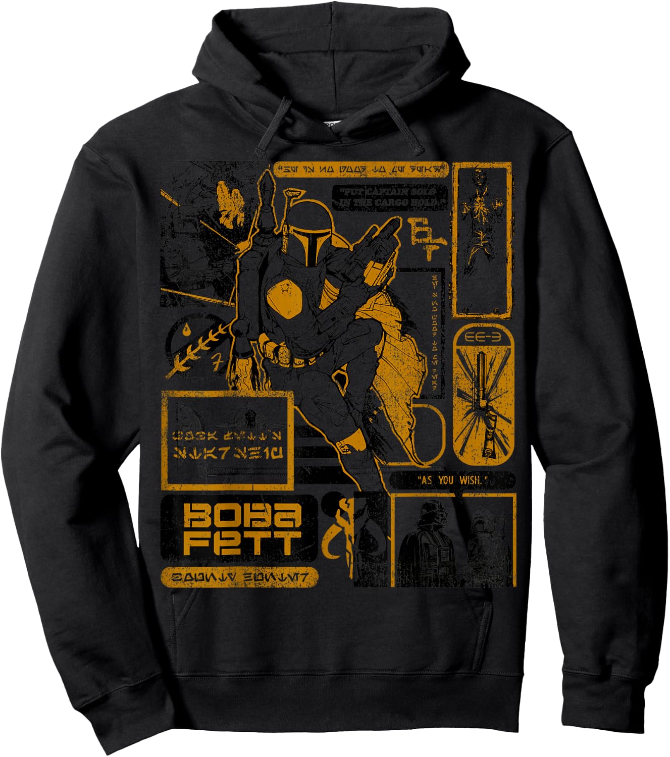 Star Was Boba Fett Retro Mandalorian Poster Hoodie - Hoodie | Black