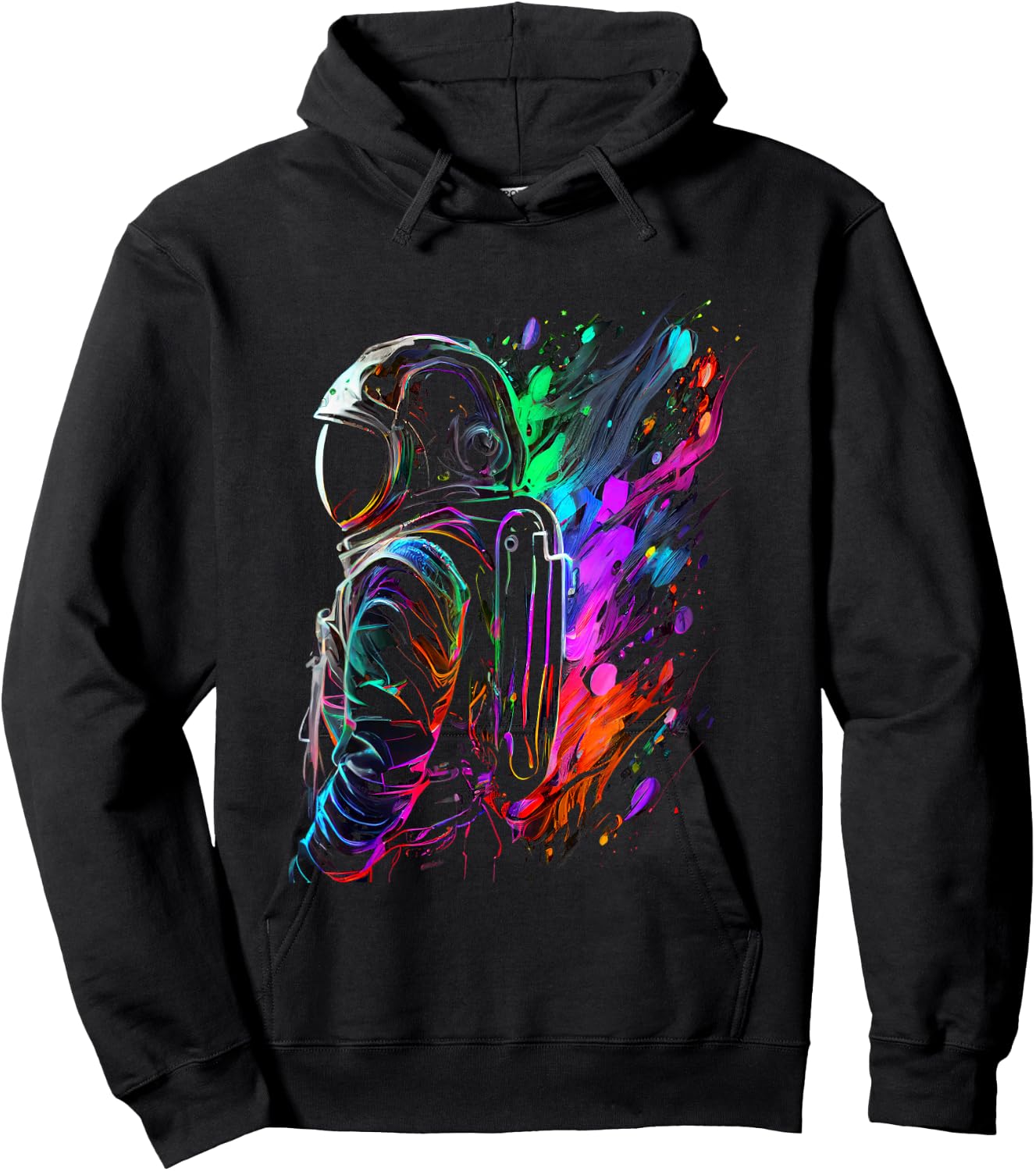 Space Splash Art Colourful Hoodie - Hoodie | Black
