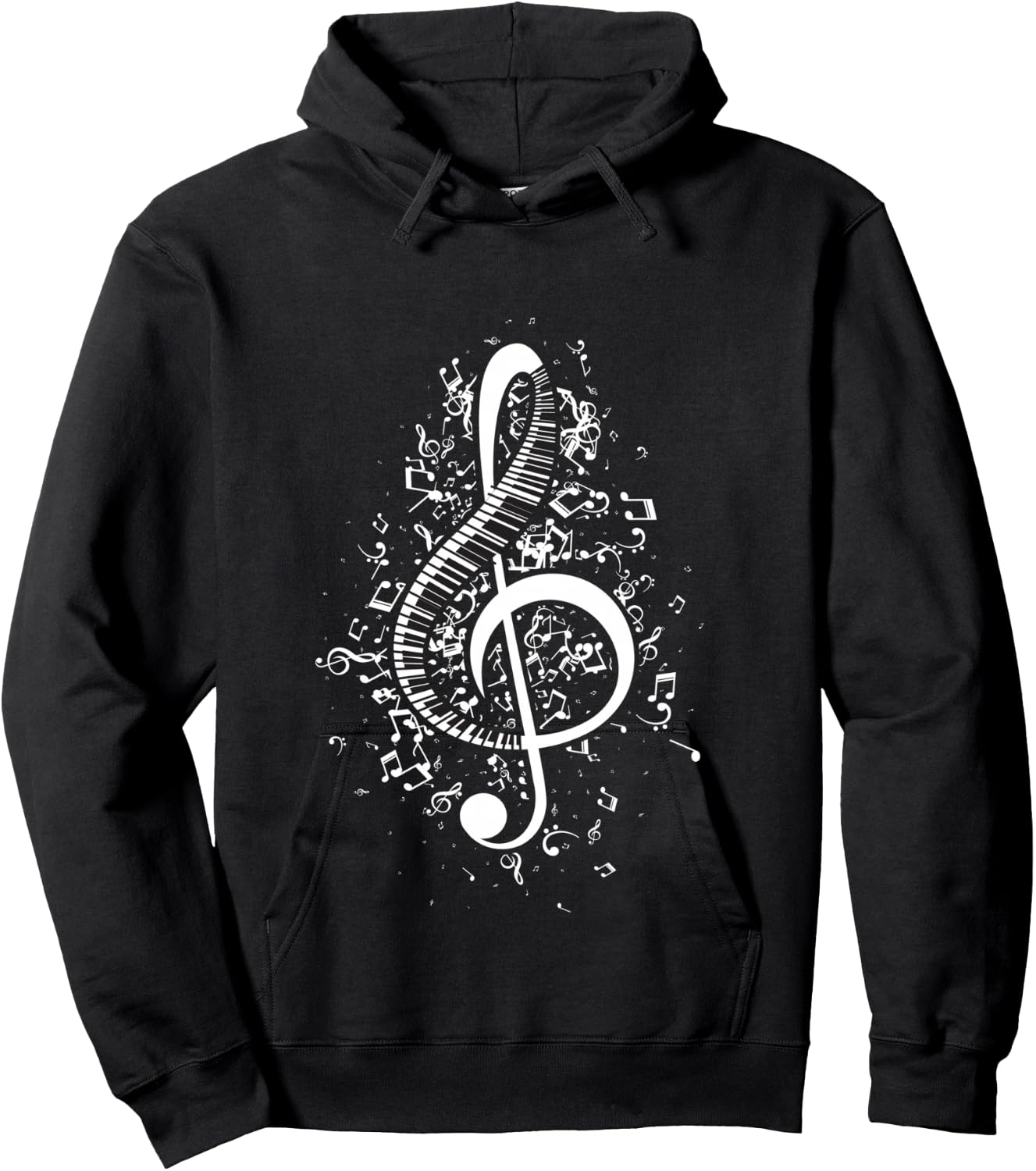 Treble Clef Keys - Piano Player Pianist Classical Music Hoodie - Hoodie | Black